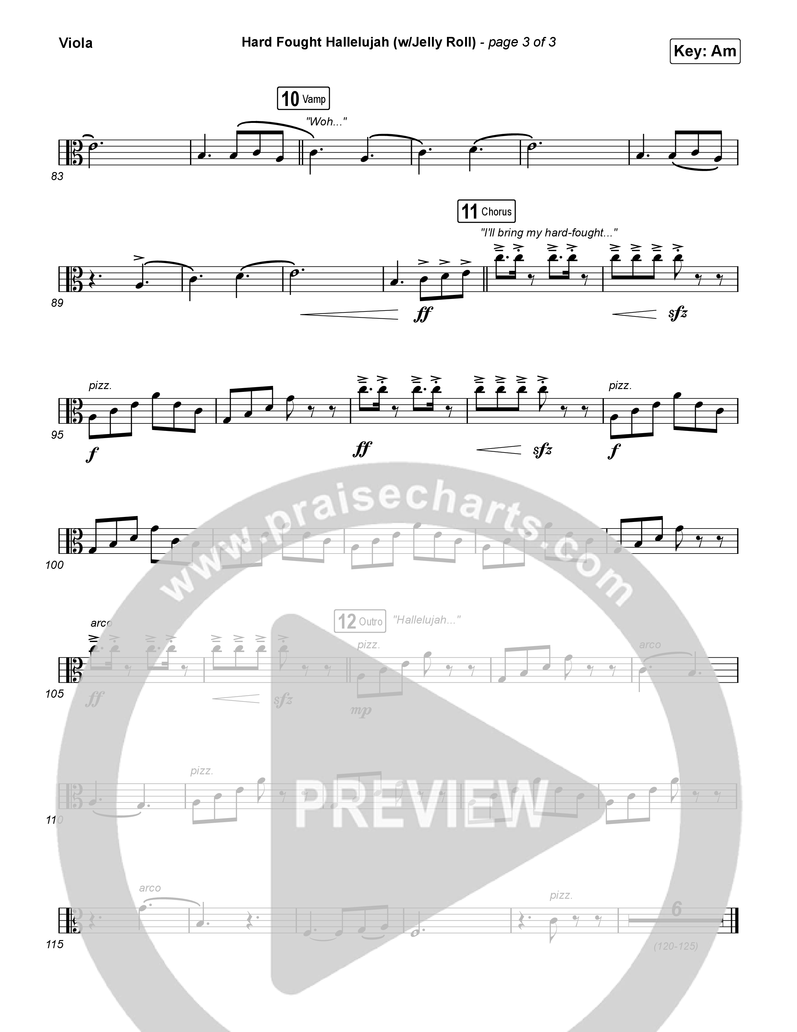 Hard Fought Hallelujah (with Jelly Roll) Viola (Brandon Lake / Jelly Roll)