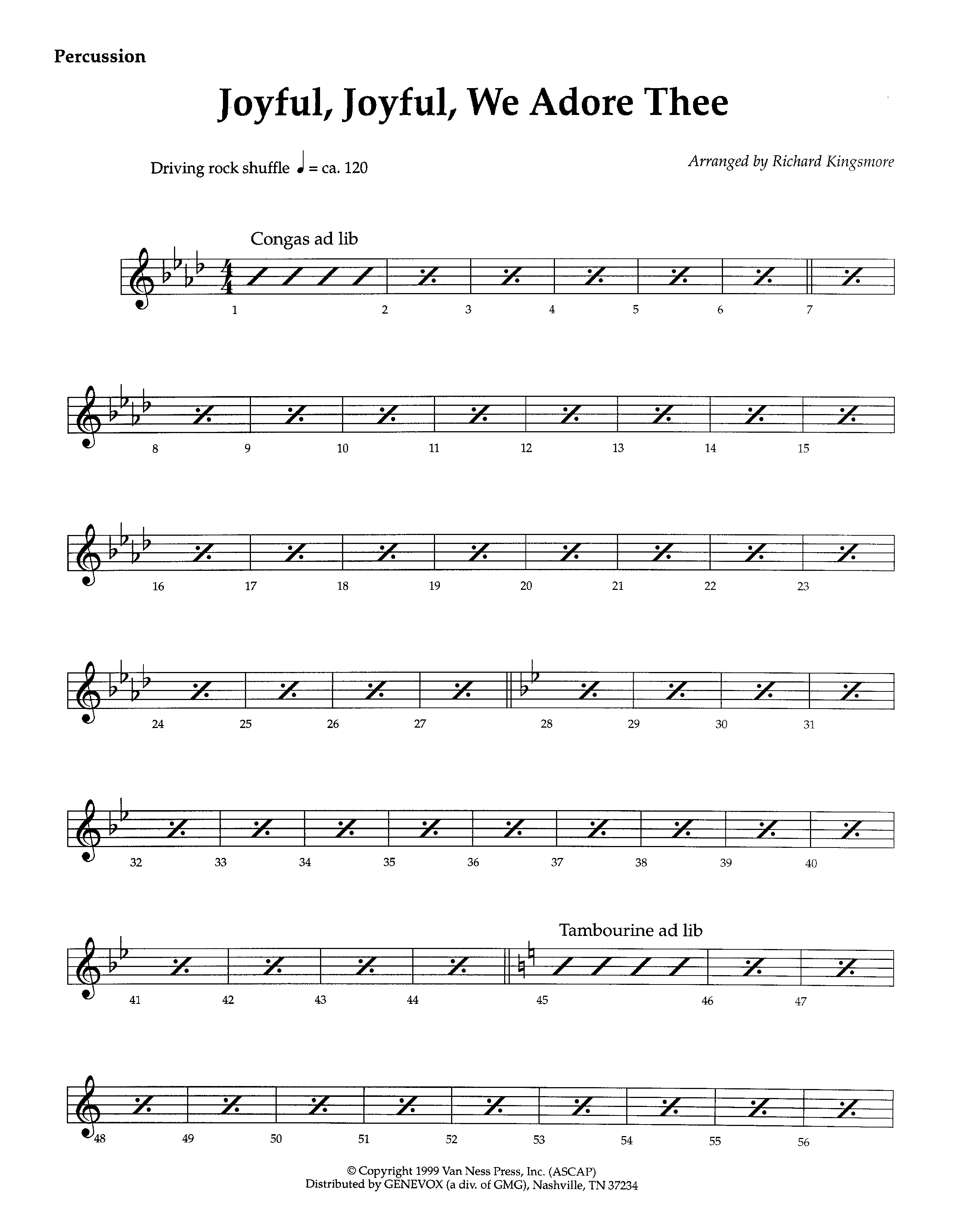 Joyful Joyful We Adore Thee (Instrumental) Percussion (Lifeway Worship / Arr. Richard Kingsmore)