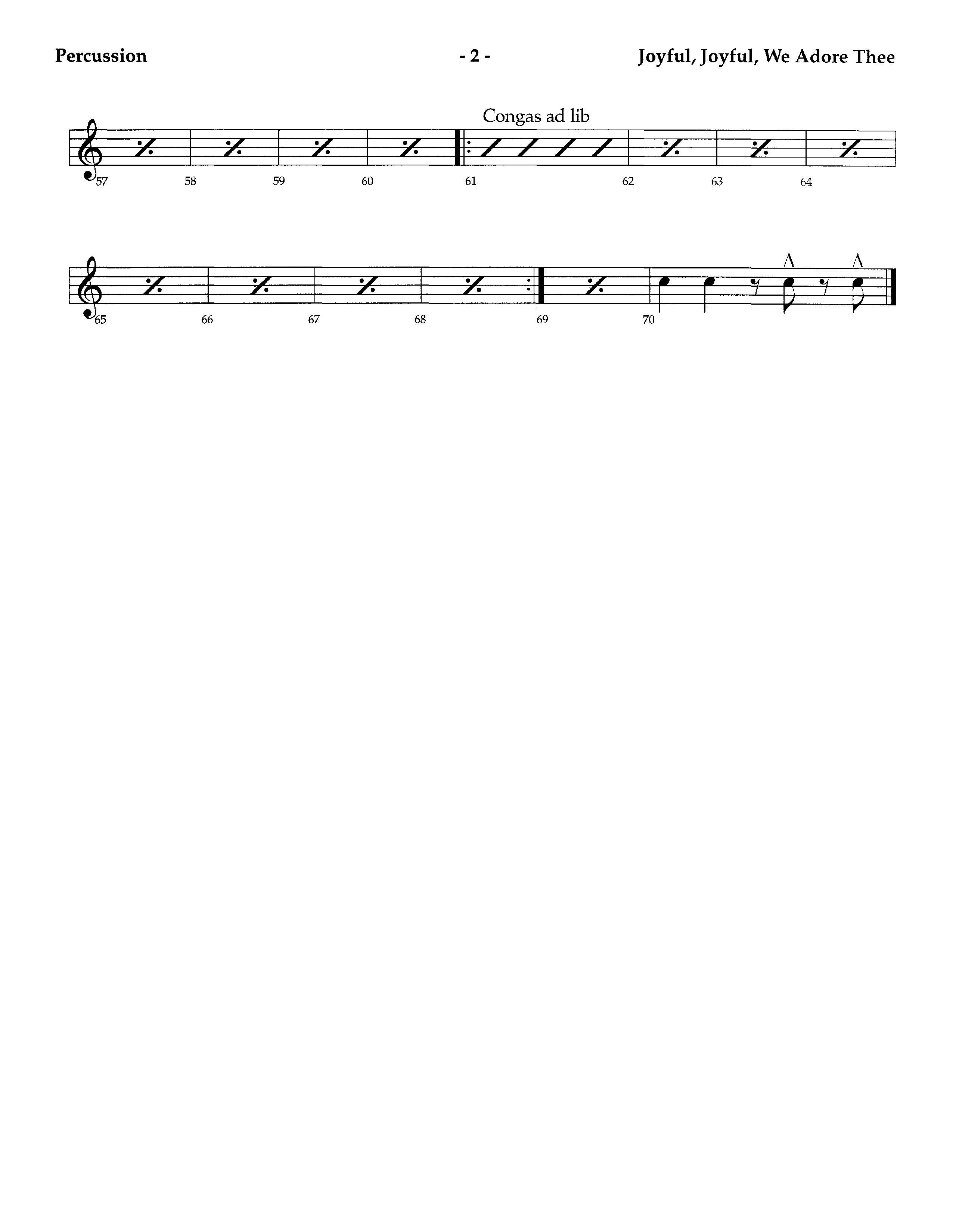 Joyful Joyful We Adore Thee (Instrumental) Percussion (Lifeway Worship / Arr. Richard Kingsmore)