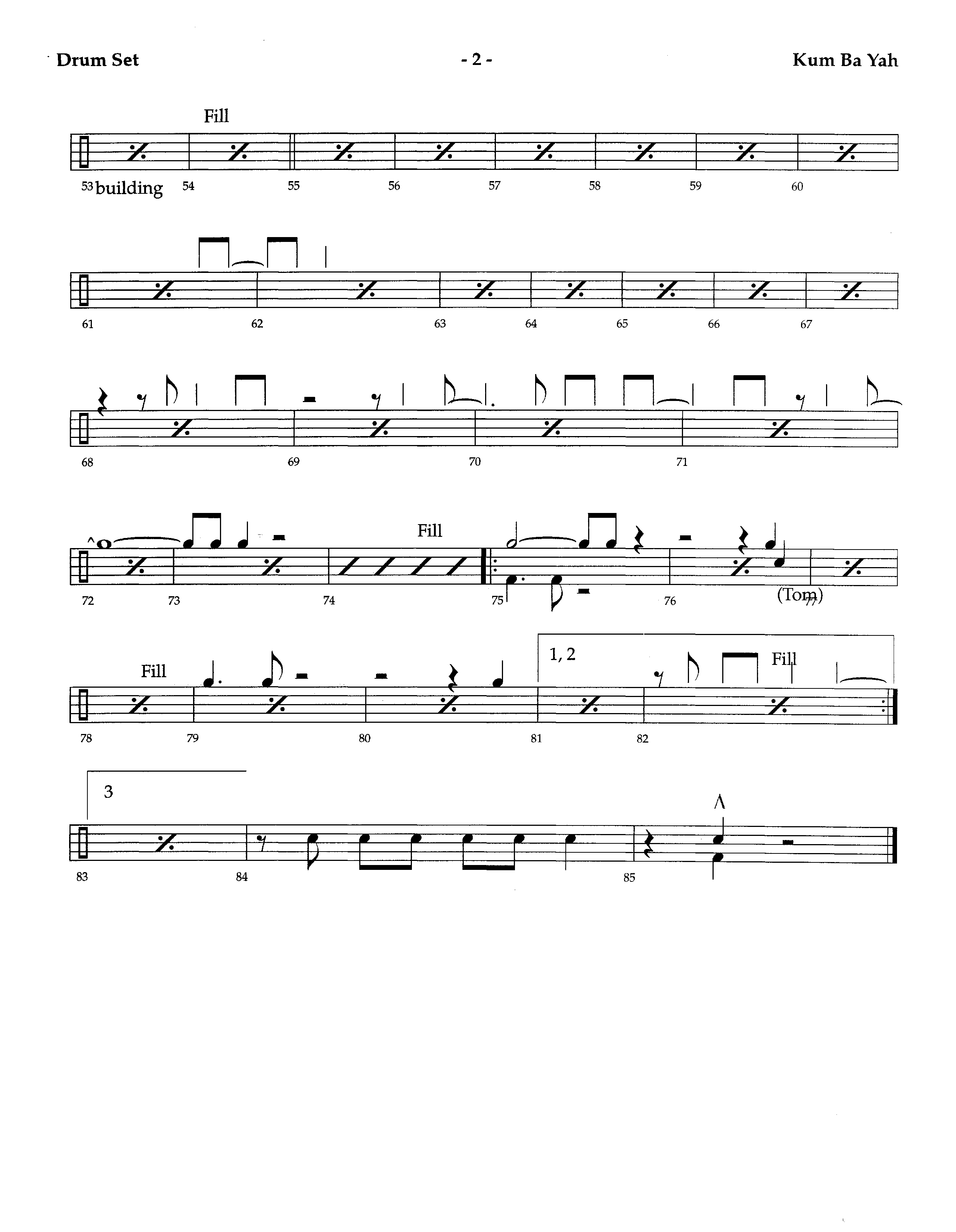 Kum Ba Yah (Instrumental) Drum Set (Lifeway Worship / Arr. Richard Kingsmore)