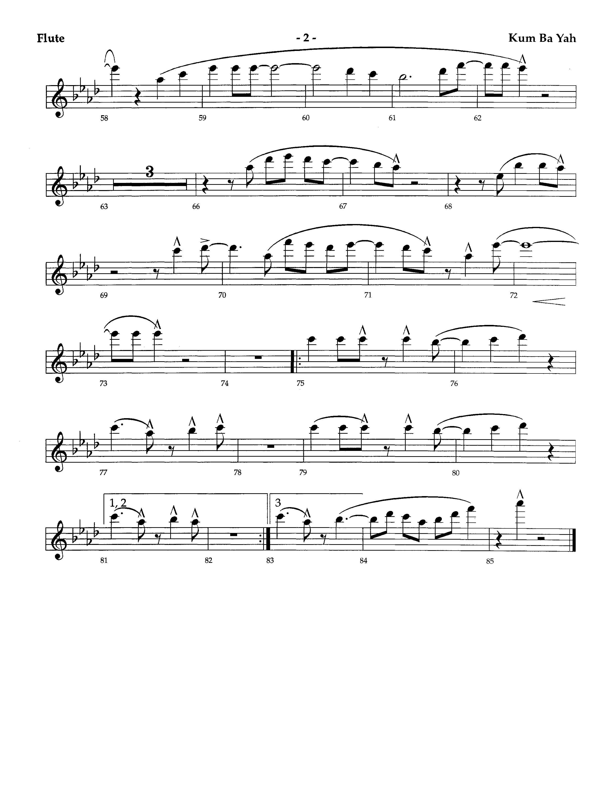 Kum Ba Yah (Instrumental) Flute (Lifeway Worship / Arr. Richard Kingsmore)