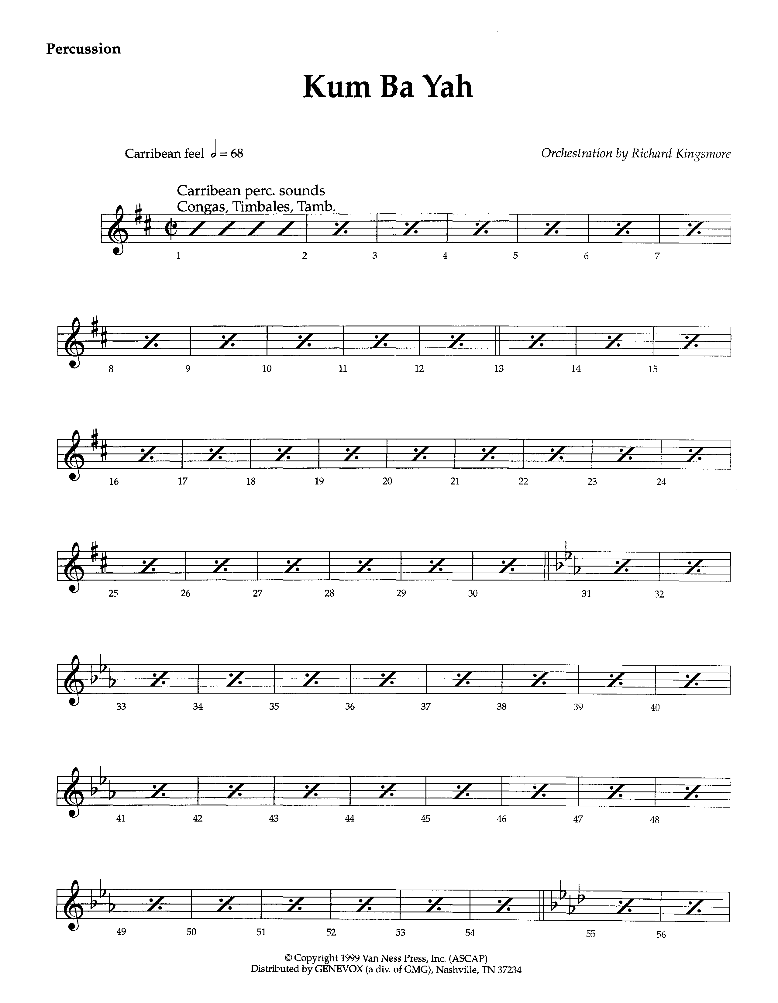 Kum Ba Yah (Instrumental) Percussion (Lifeway Worship / Arr. Richard Kingsmore)