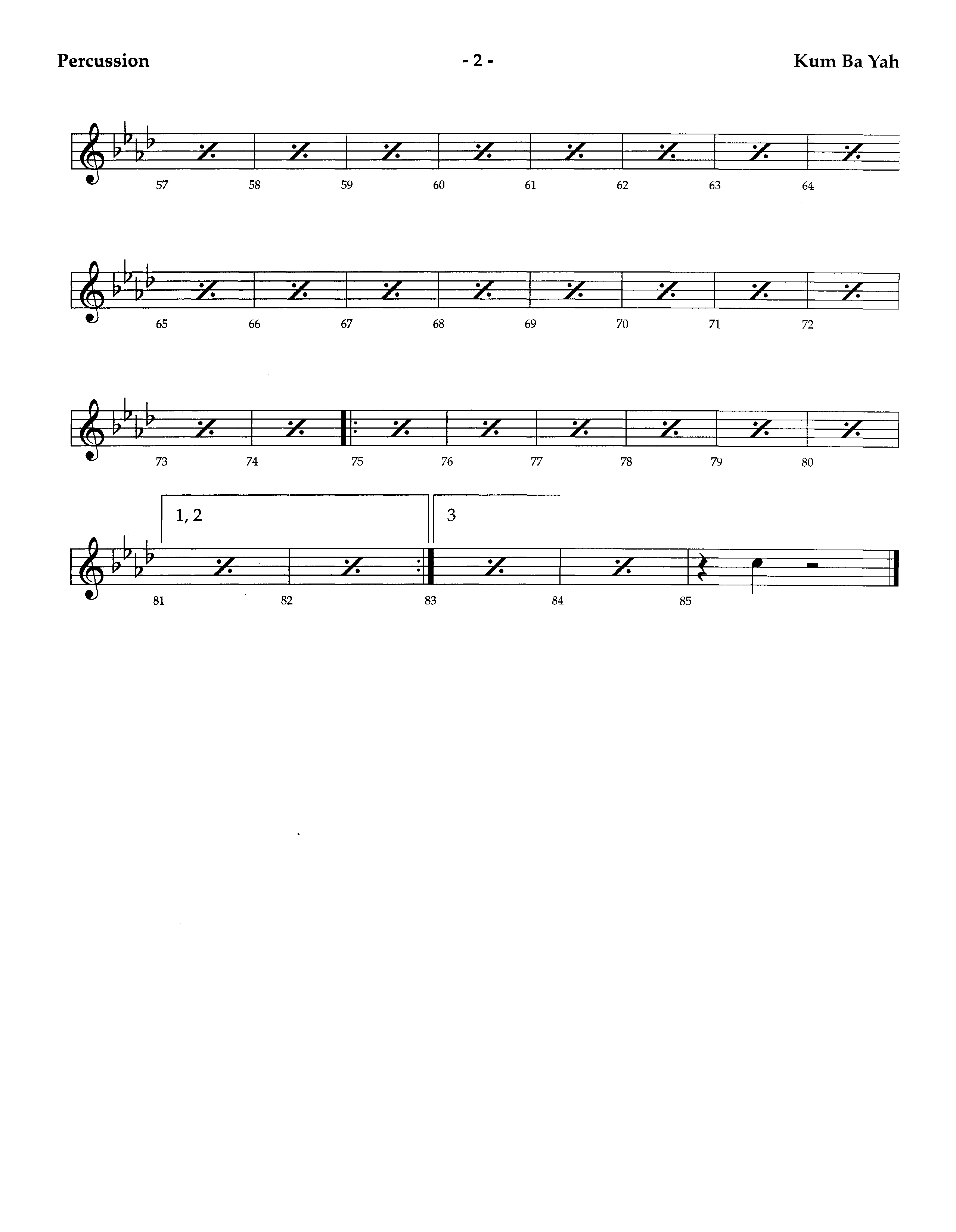 Kum Ba Yah (Instrumental) Percussion (Lifeway Worship / Arr. Richard Kingsmore)