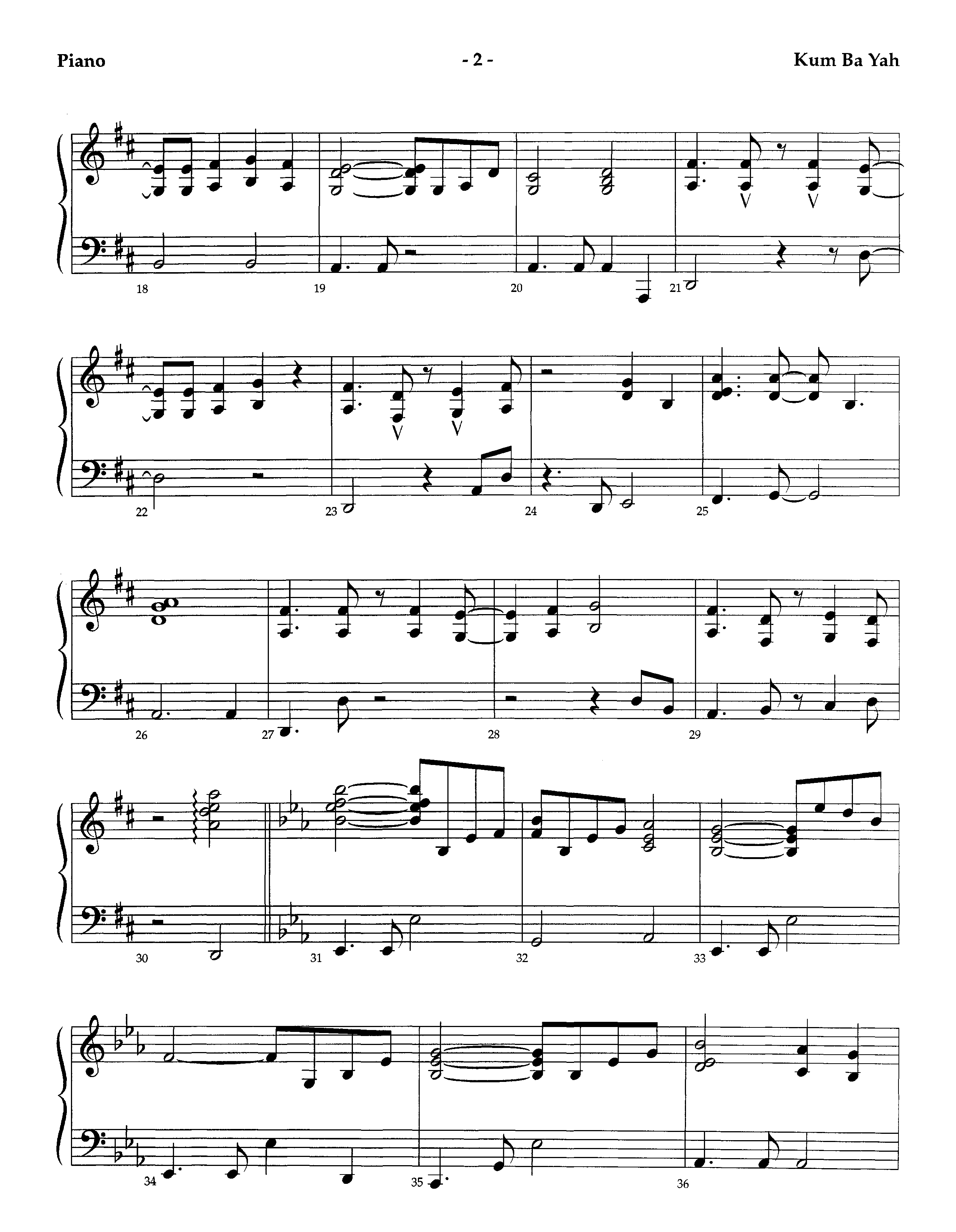 Kum Ba Yah (Instrumental) Piano Sheet (Lifeway Worship / Arr. Richard Kingsmore)