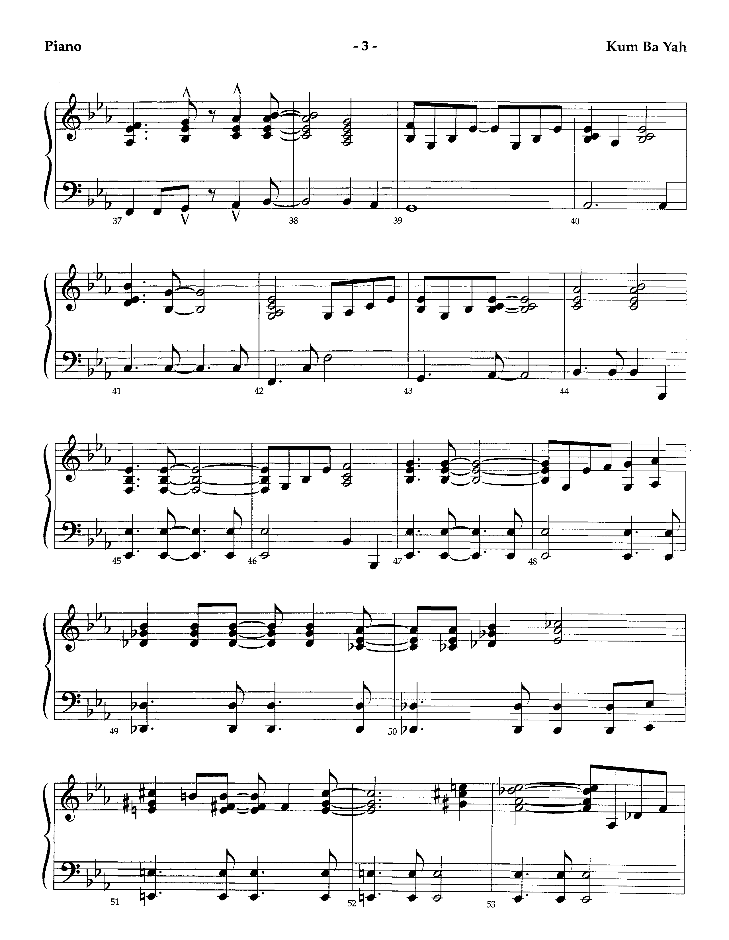 Kum Ba Yah (Instrumental) Piano Sheet (Lifeway Worship / Arr. Richard Kingsmore)
