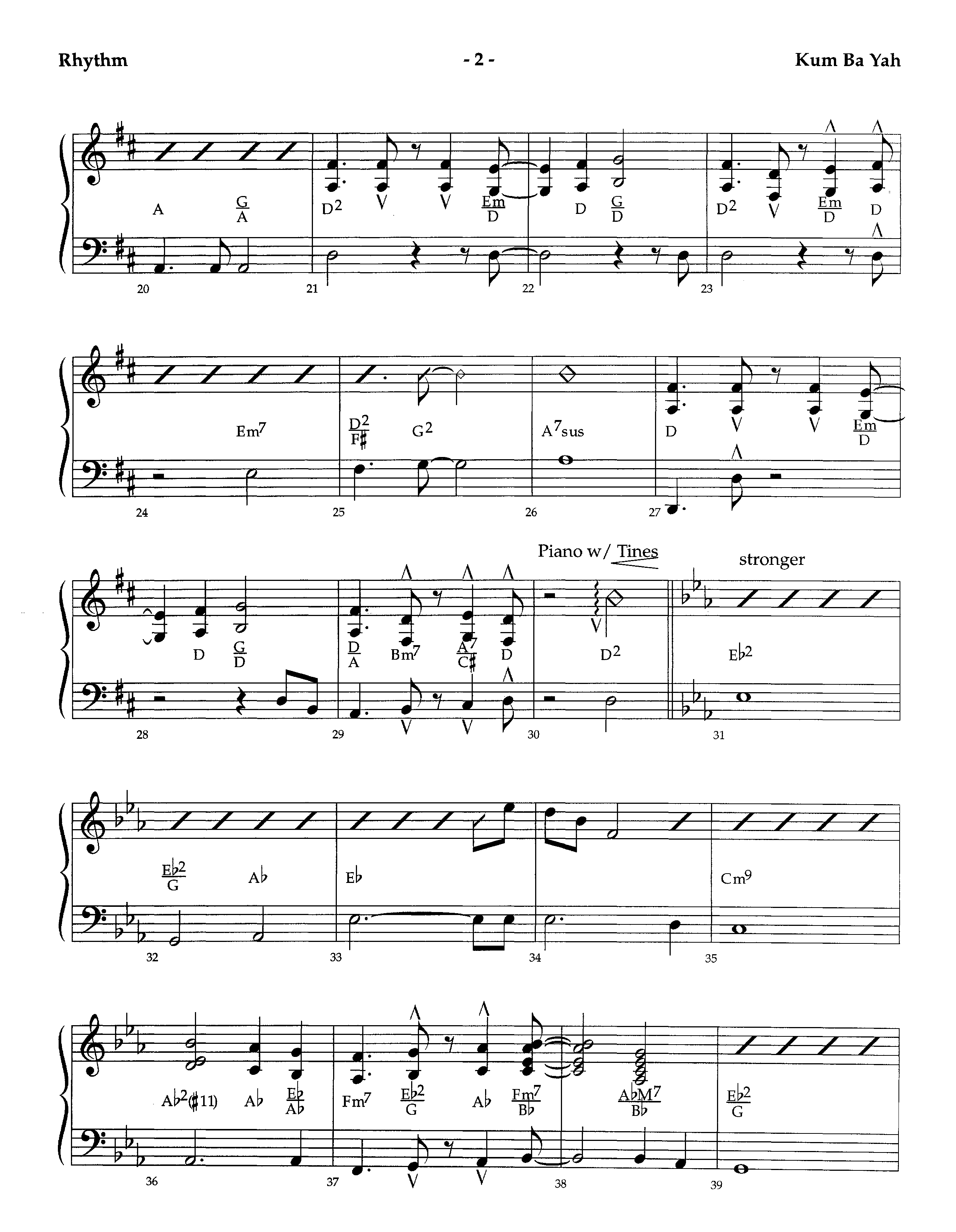 Kum Ba Yah (Instrumental) Rhythm Chart (Lifeway Worship / Arr. Richard Kingsmore)