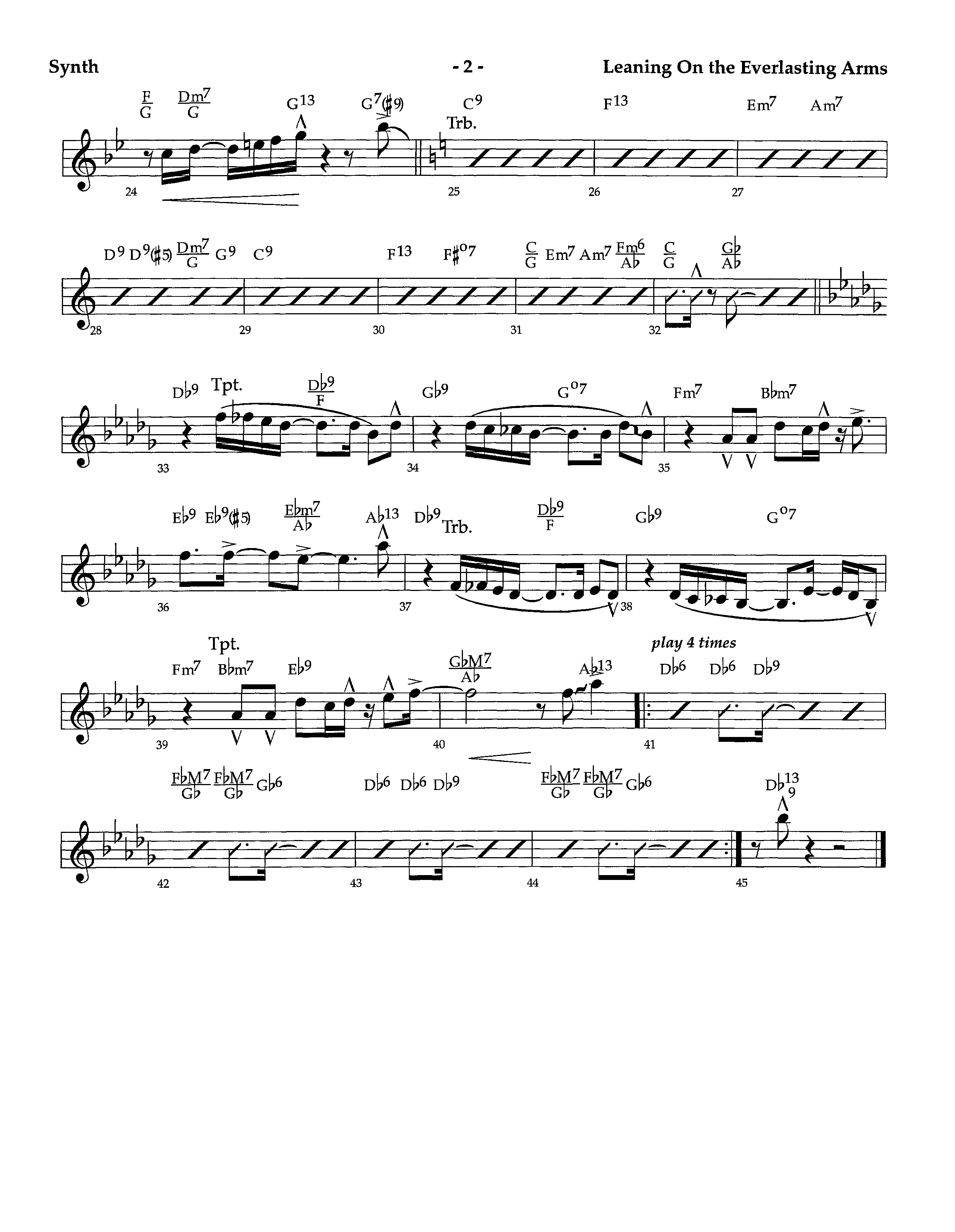 Leaning On The Everlasting Arms (Instrumental) Synth (Lifeway Worship / Arr. Richard Kingsmore)