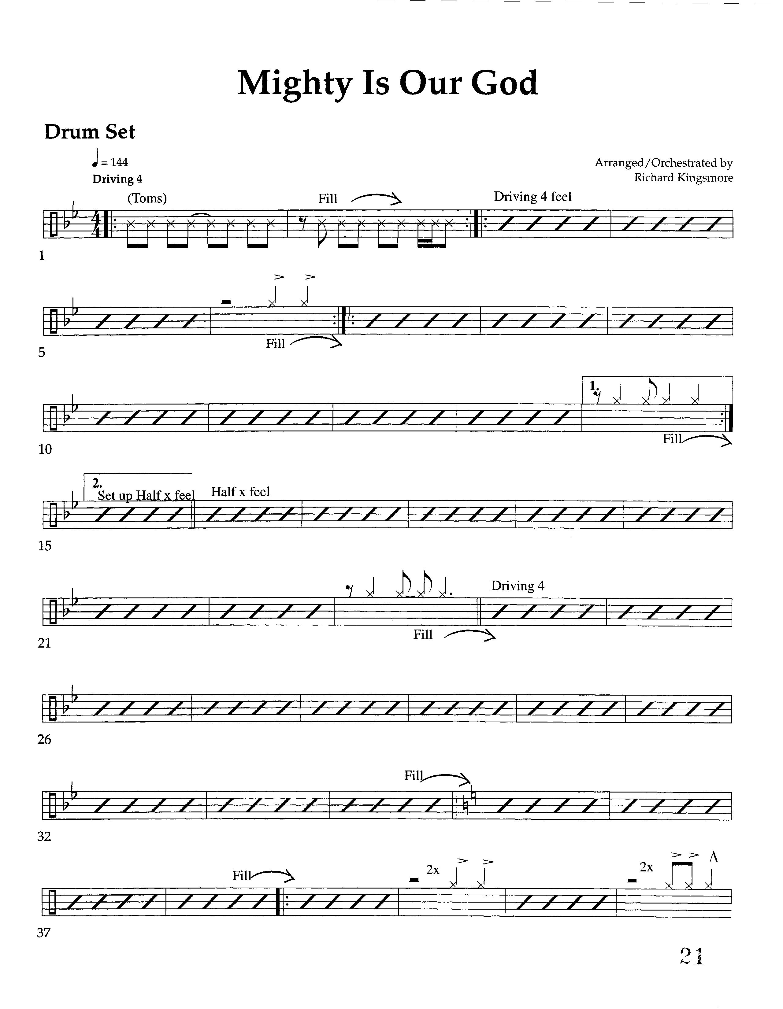 Mighty Is Our God (Instrumental) Drum Set (Lifeway Worship / Arr. Richard Kingsmore)