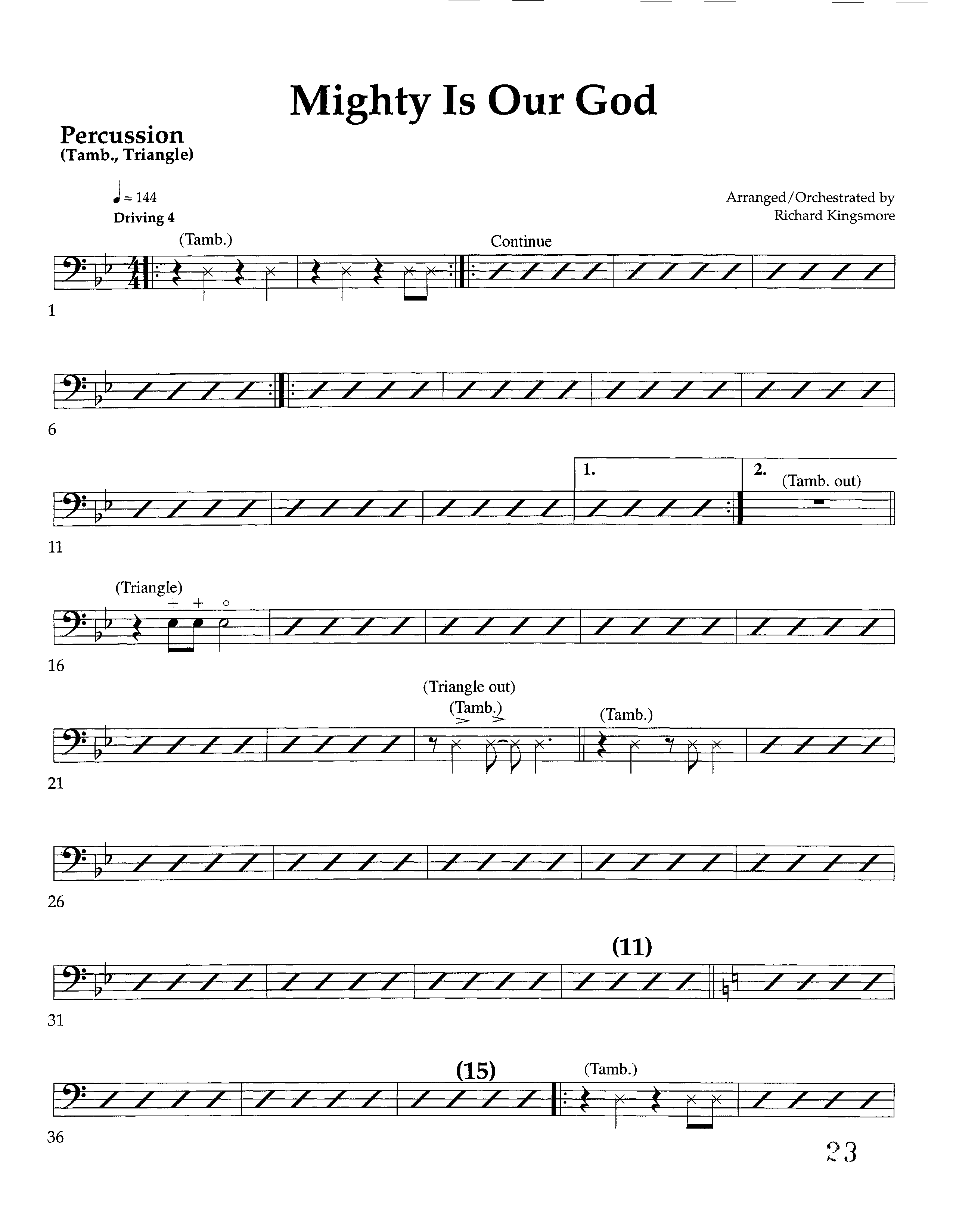 Mighty Is Our God (Instrumental) Percussion (Lifeway Worship / Arr. Richard Kingsmore)