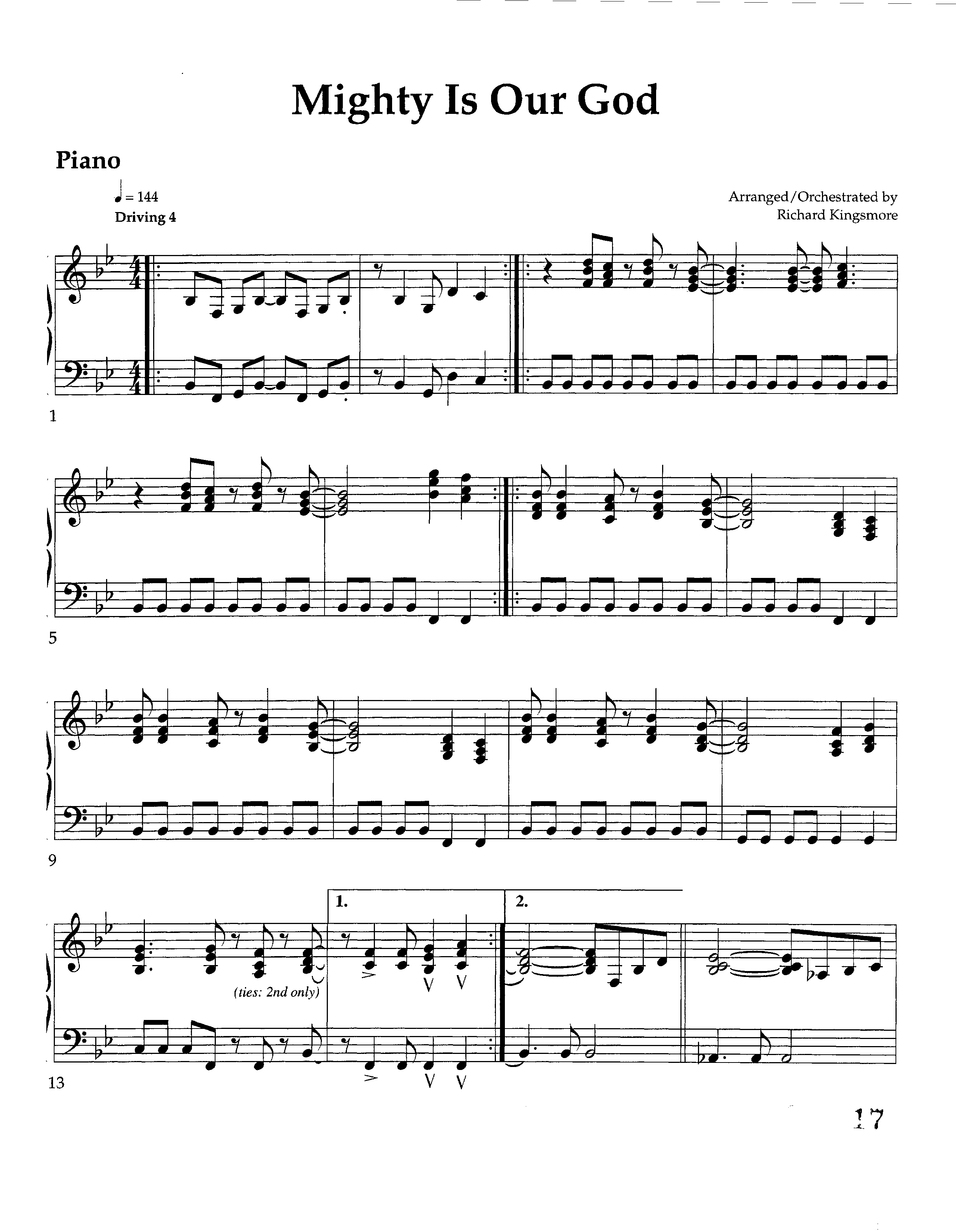Mighty Is Our God (Instrumental) Piano Sheet (Lifeway Worship / Arr. Richard Kingsmore)