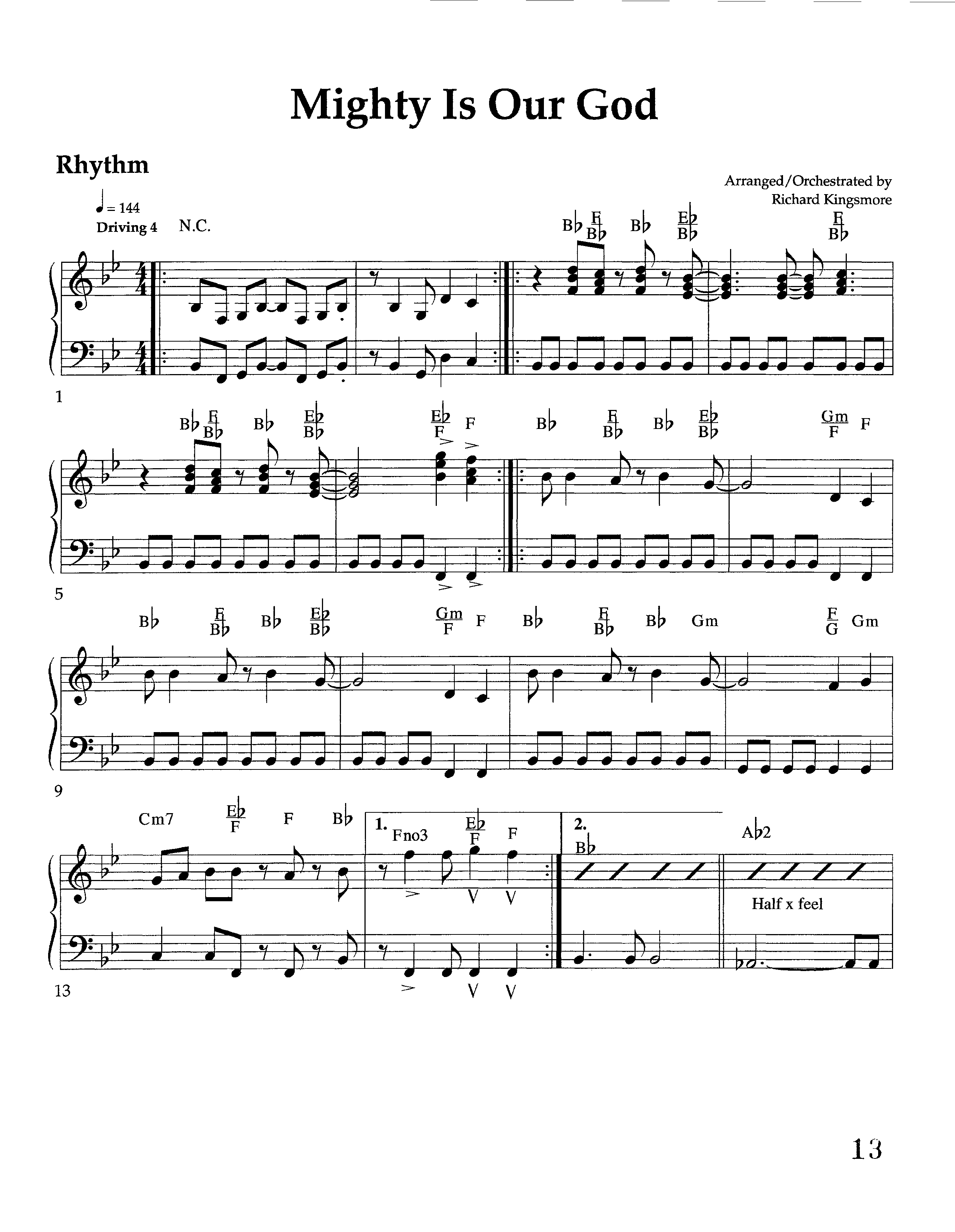 Mighty Is Our God (Instrumental) Rhythm Chart (Lifeway Worship / Arr. Richard Kingsmore)