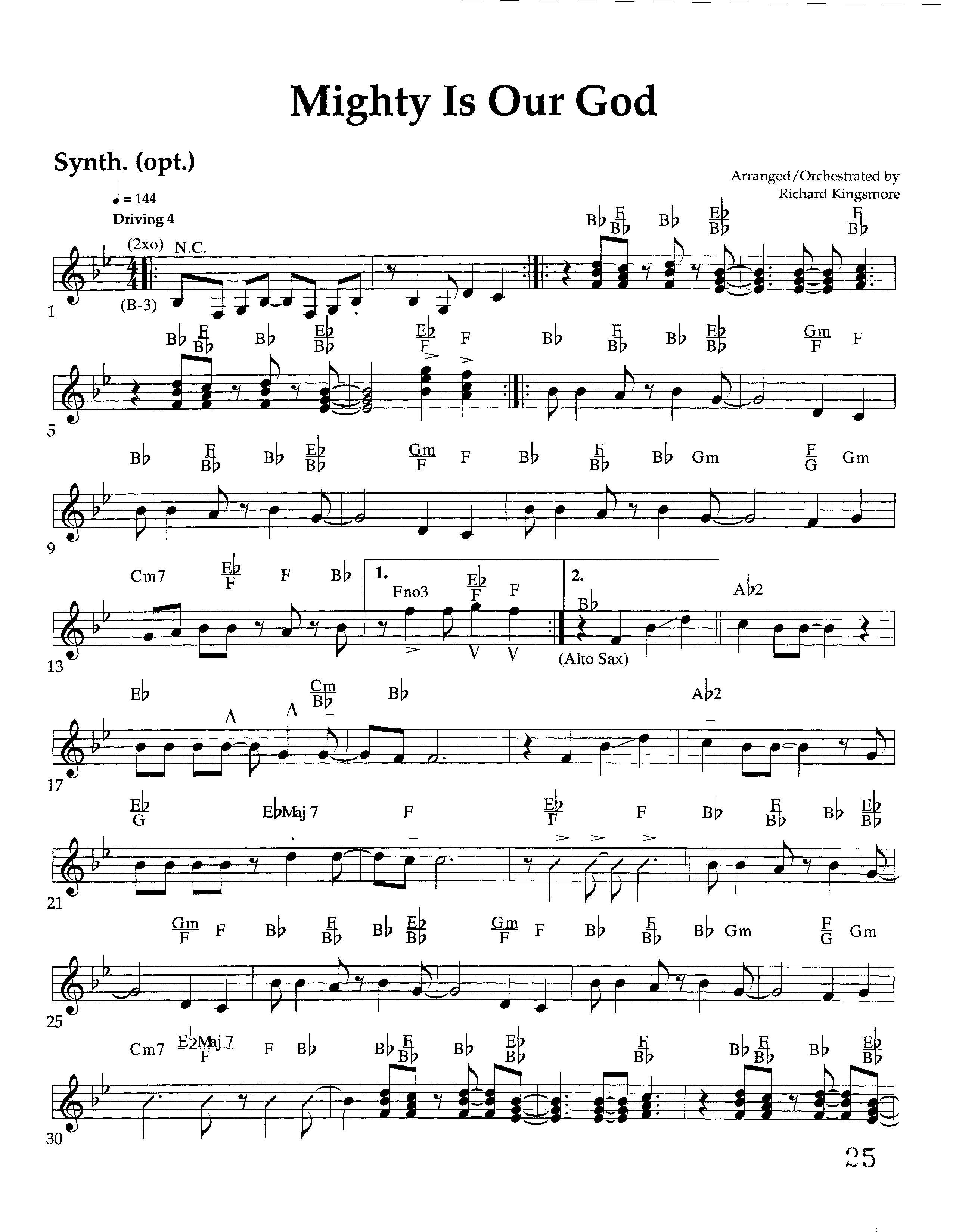 Mighty Is Our God (Instrumental) Synth (Lifeway Worship / Arr. Richard Kingsmore)