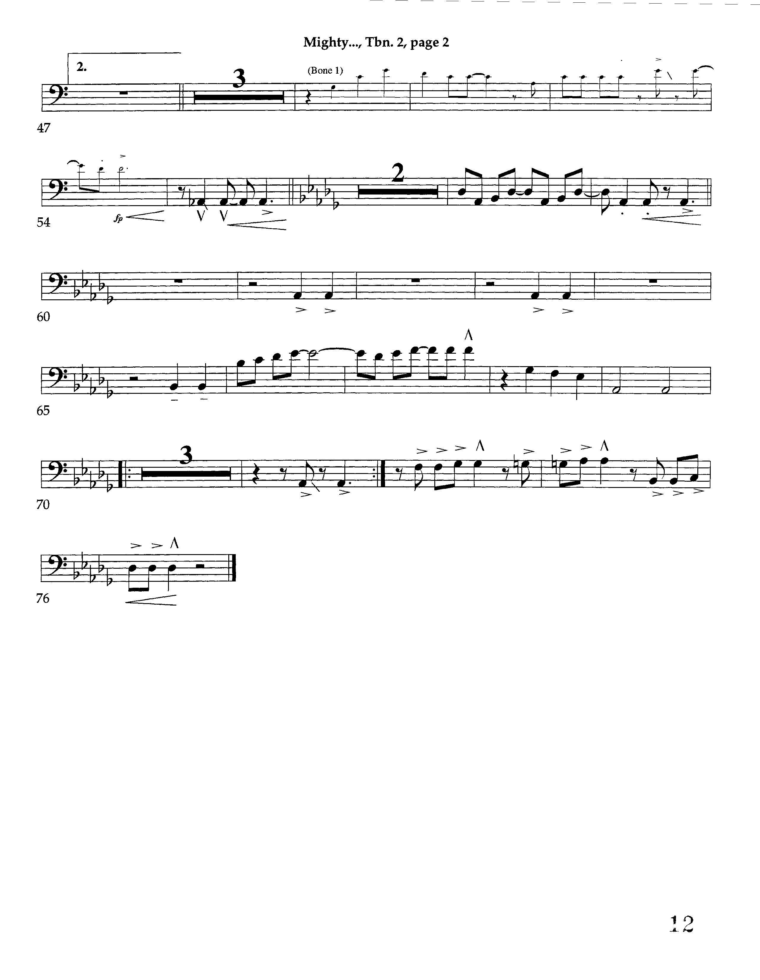 Mighty Is Our God (Instrumental) Trombone 2 (Lifeway Worship / Arr. Richard Kingsmore)
