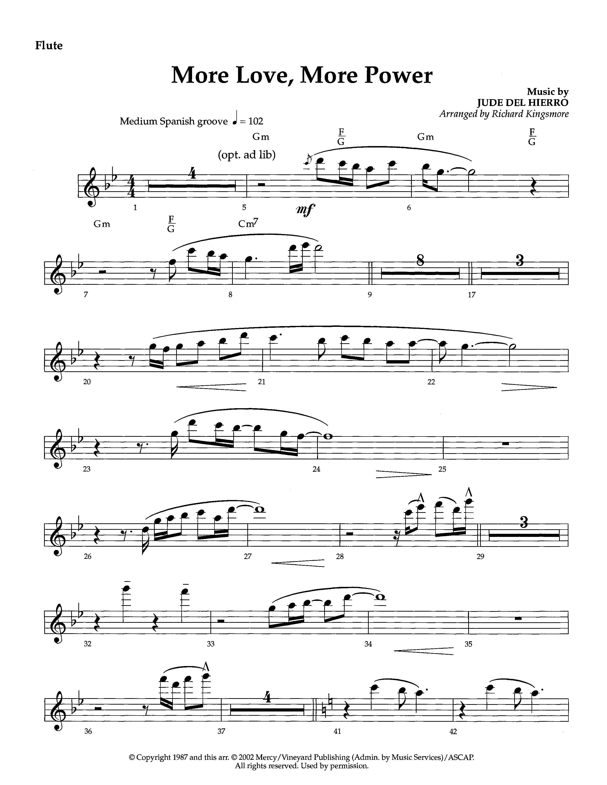 More Love More Power (Instrumental) Flute (Lifeway Worship / Arr. Richard Kingsmore)