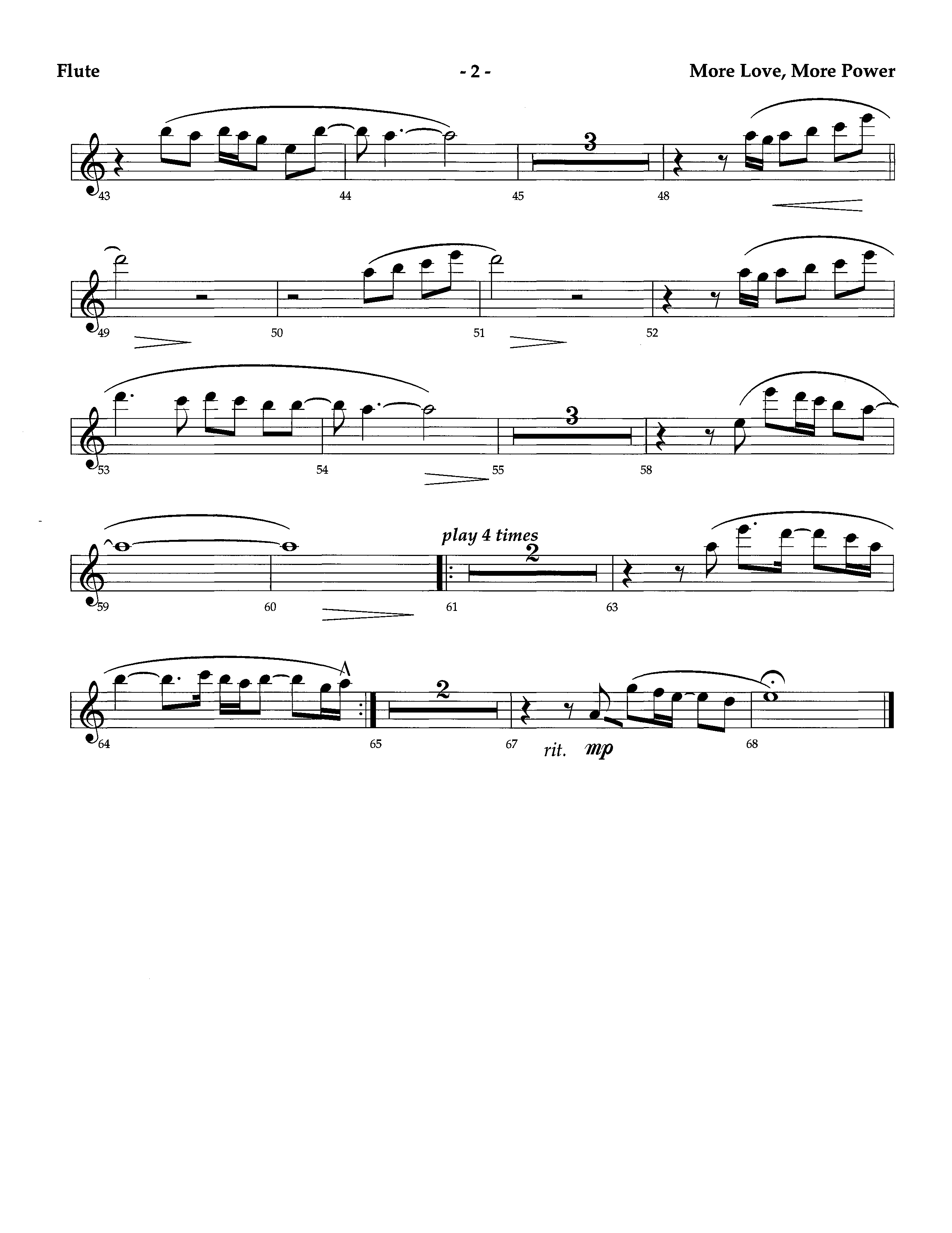 More Love More Power (Instrumental) Flute (Lifeway Worship / Arr. Richard Kingsmore)