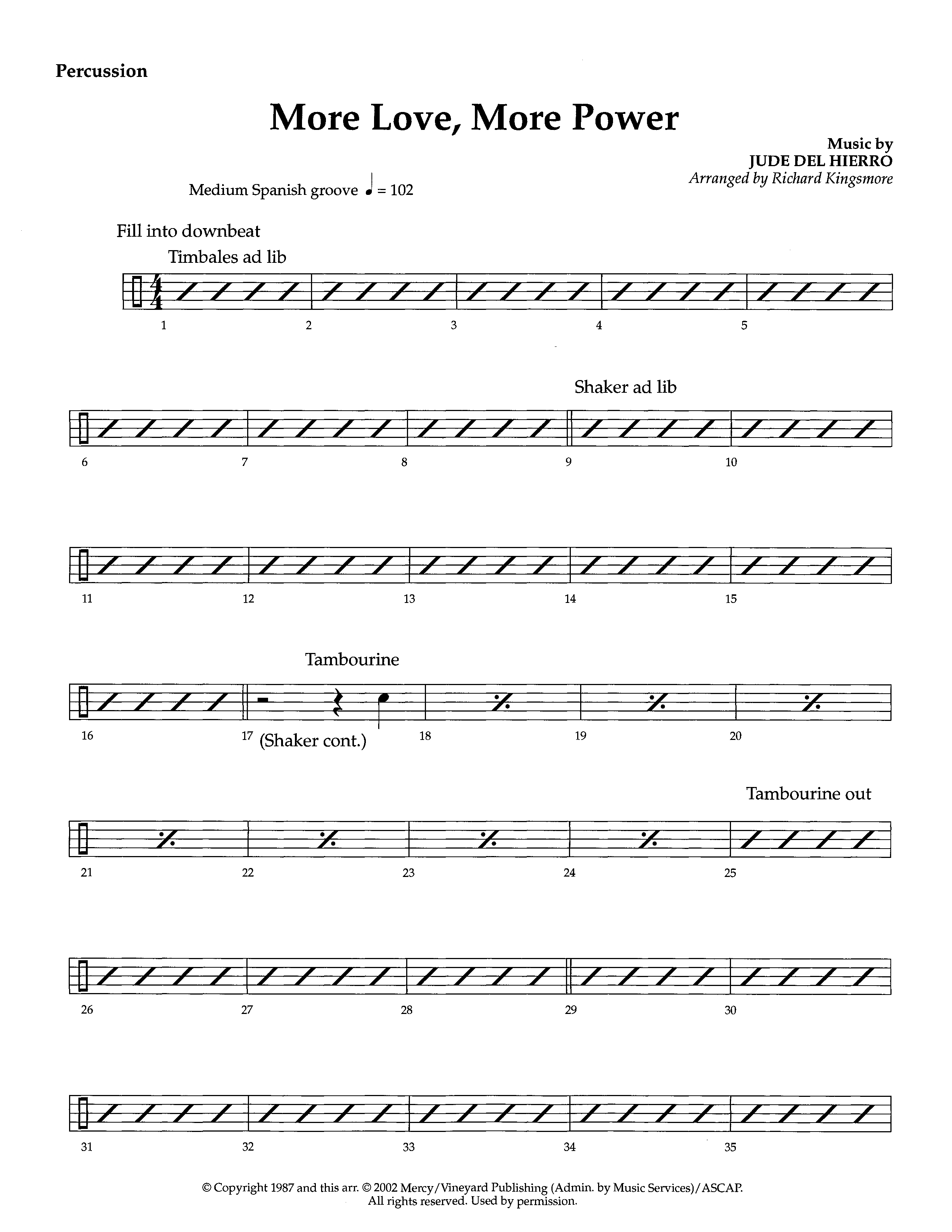 More Love More Power (Instrumental) Percussion (Lifeway Worship / Arr. Richard Kingsmore)