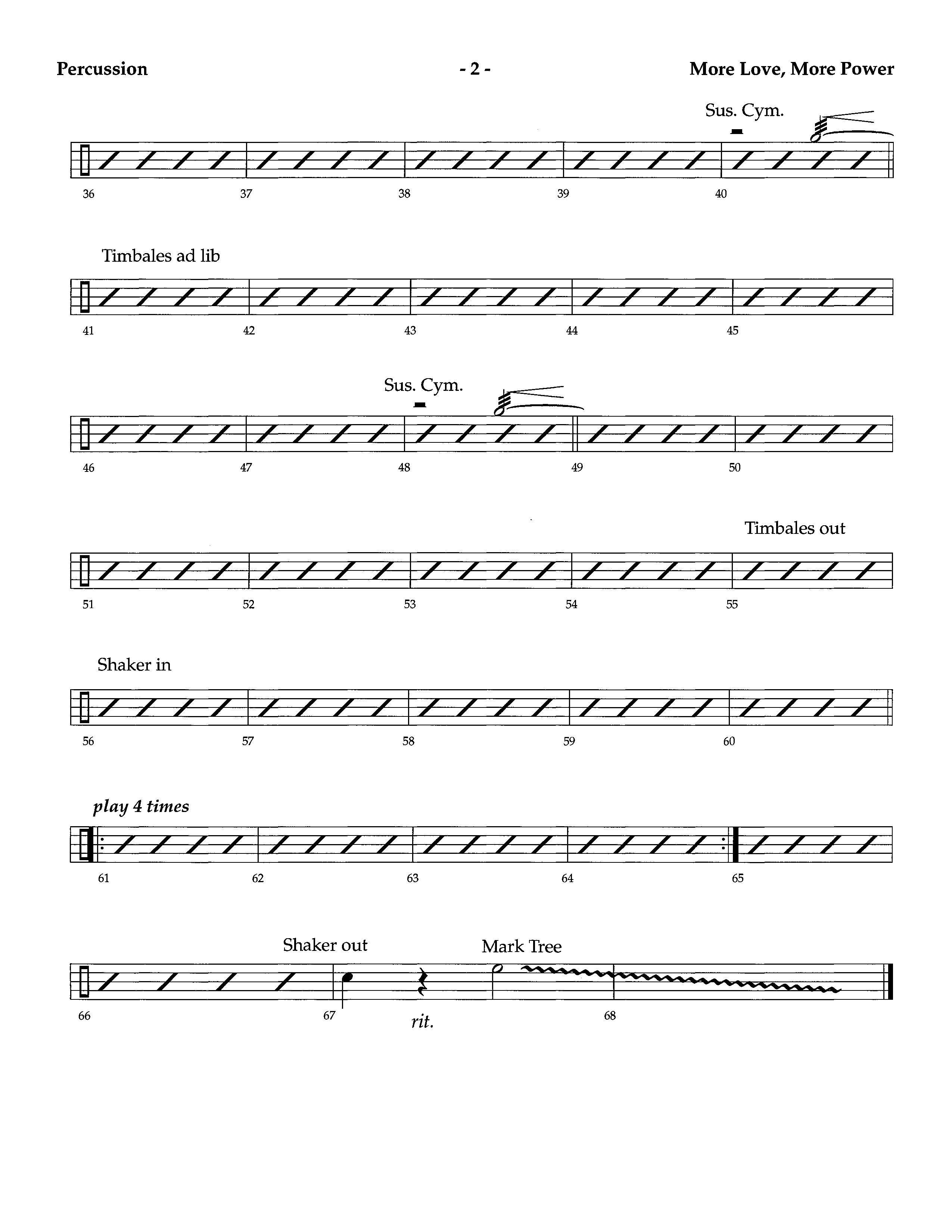 More Love More Power (Instrumental) Percussion (Lifeway Worship / Arr. Richard Kingsmore)