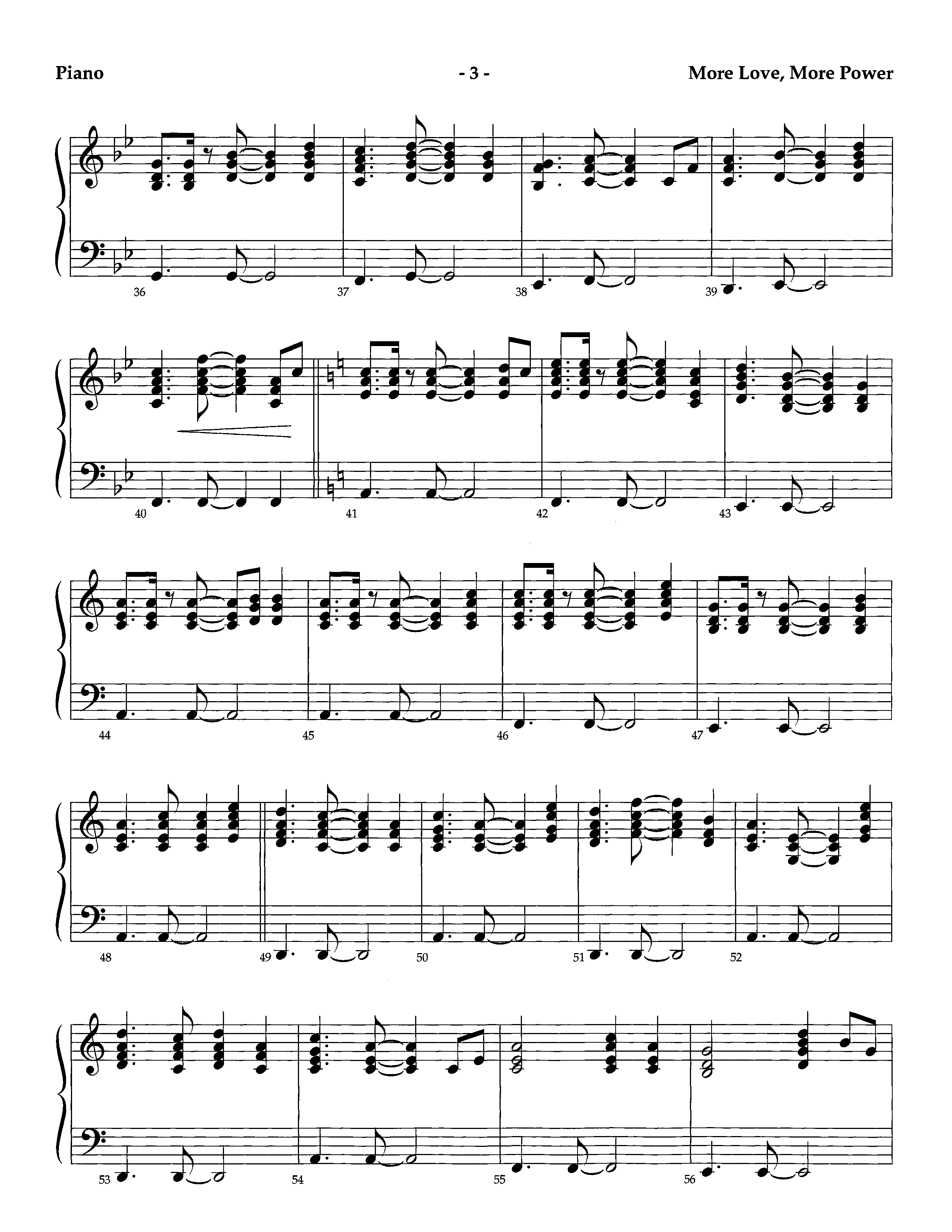 More Love More Power (Instrumental) Piano Sheet (Lifeway Worship / Arr. Richard Kingsmore)