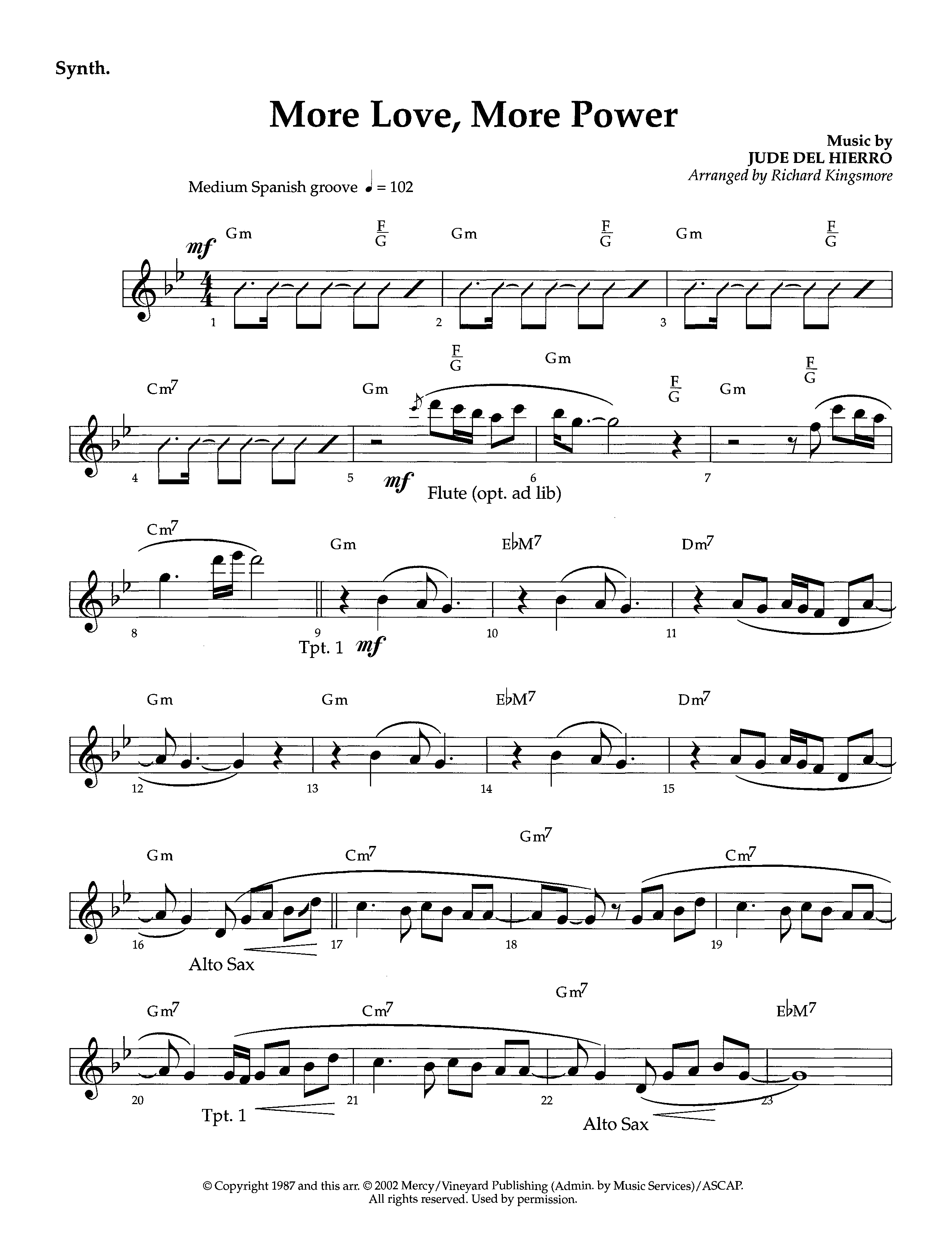 More Love More Power (Instrumental) Synth (Lifeway Worship / Arr. Richard Kingsmore)