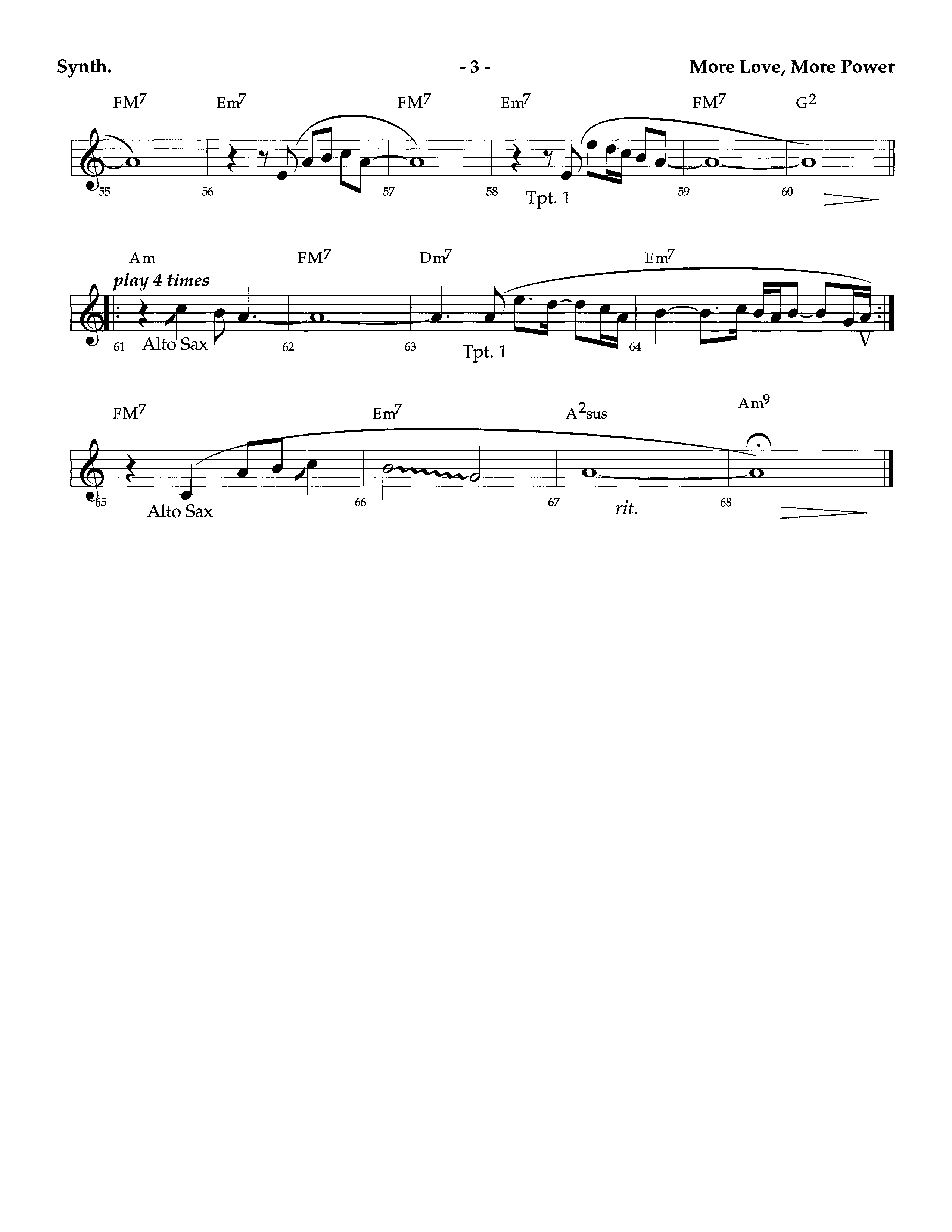 More Love More Power (Instrumental) Synth (Lifeway Worship / Arr. Richard Kingsmore)