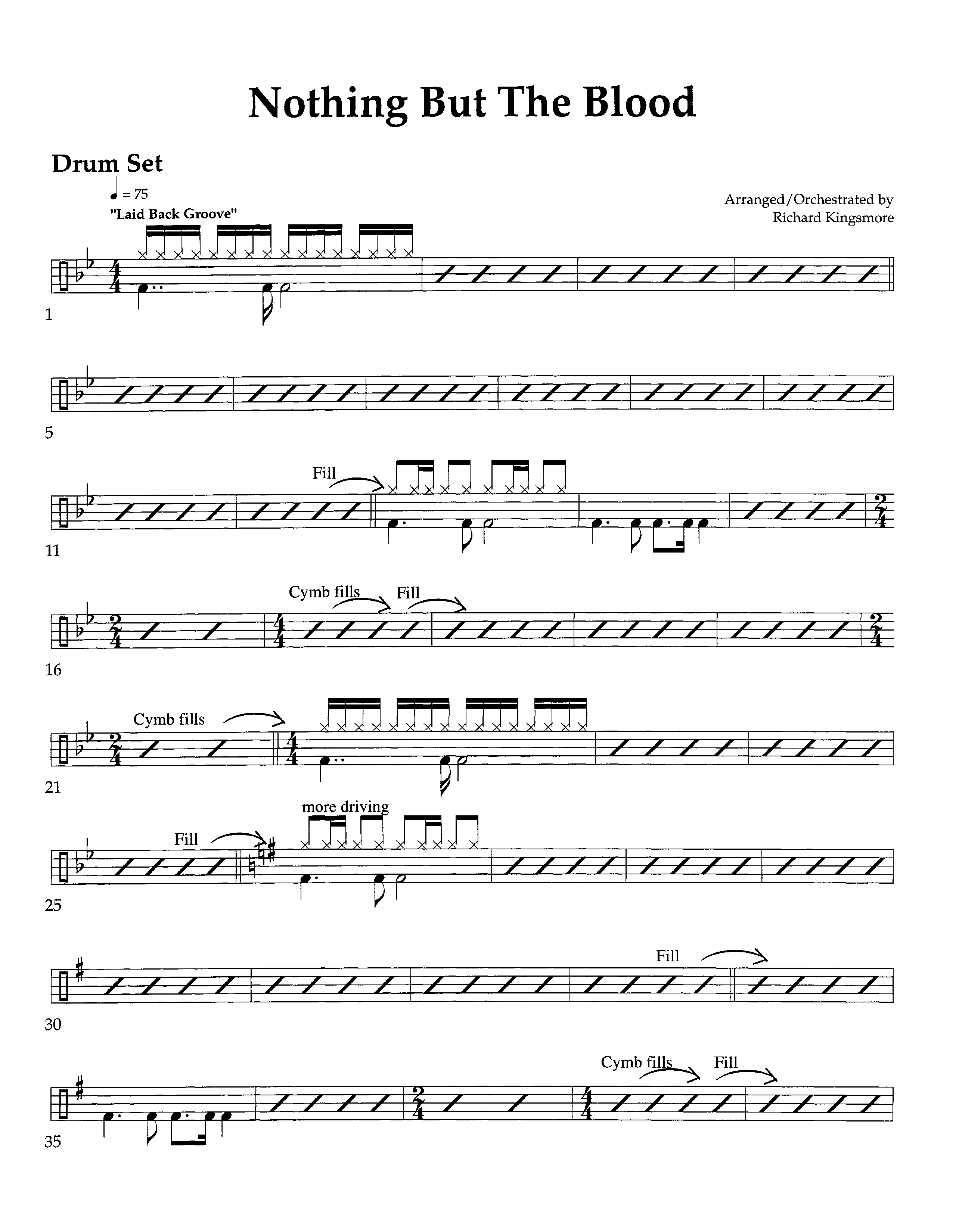 Nothing But The Blood (Instrumental) Drum Set (Lifeway Worship / Arr. Richard Kingsmore)