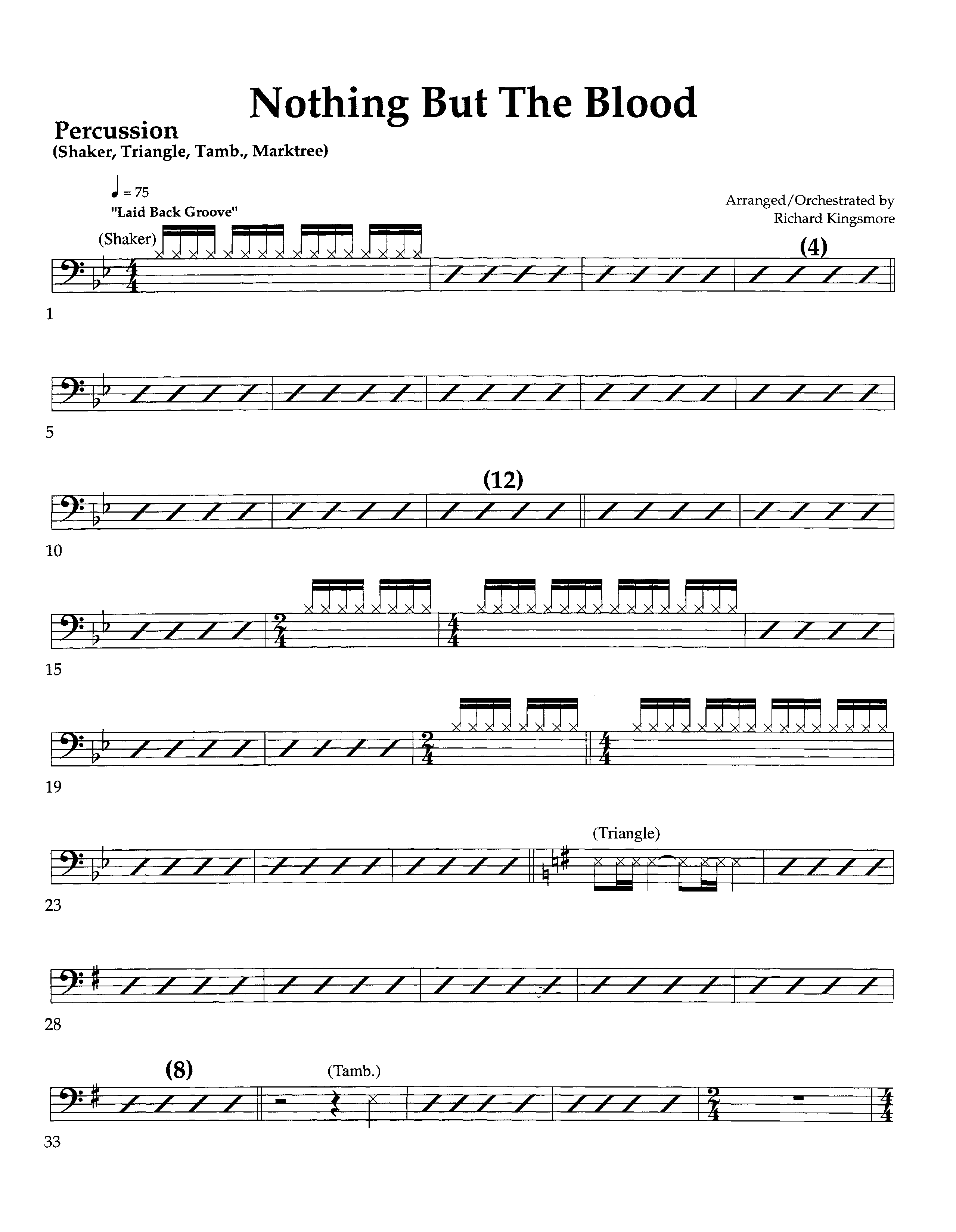 Nothing But The Blood (Instrumental) Percussion (Lifeway Worship / Arr. Richard Kingsmore)