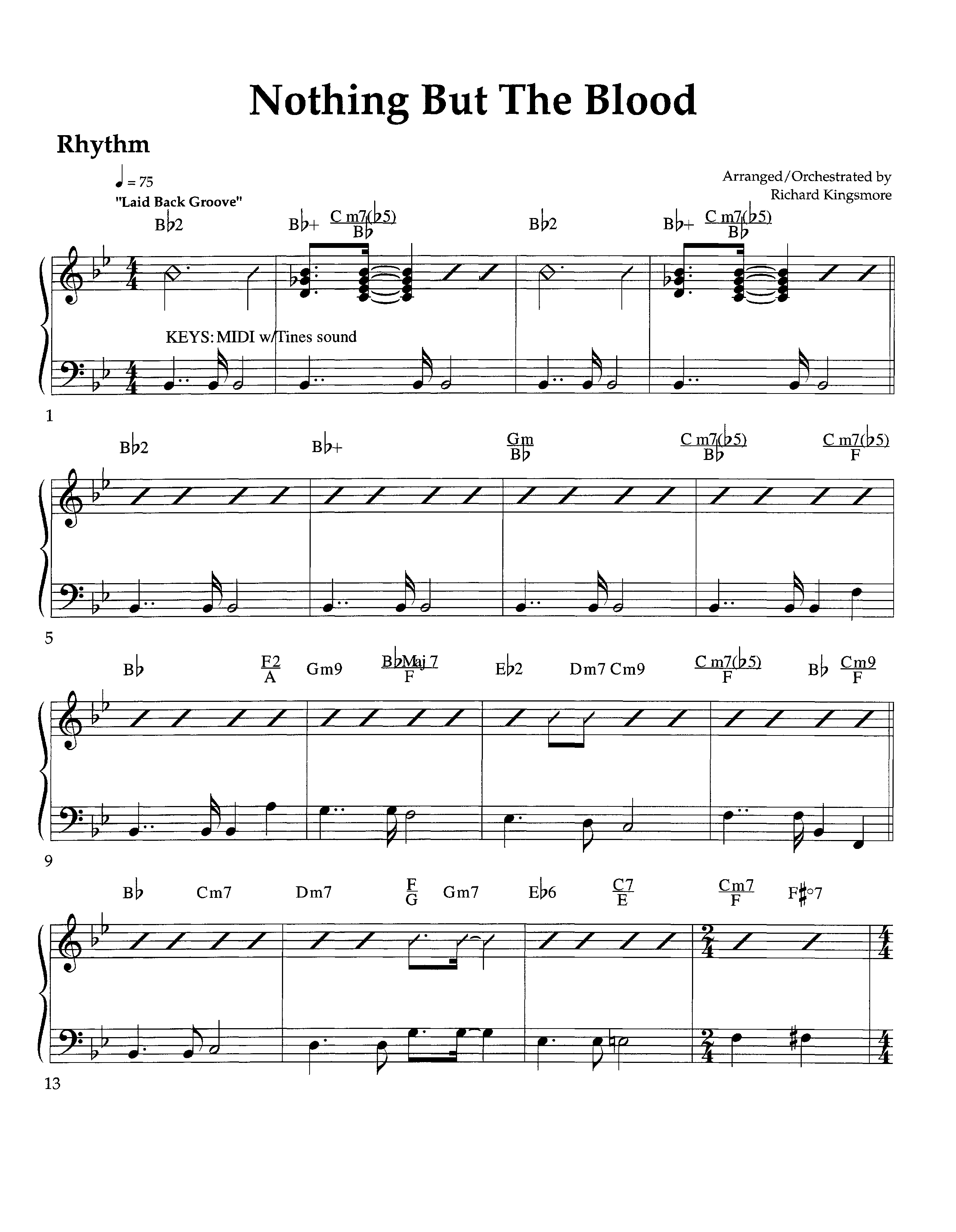 Nothing But The Blood (Instrumental) Rhythm Chart (Lifeway Worship / Arr. Richard Kingsmore)
