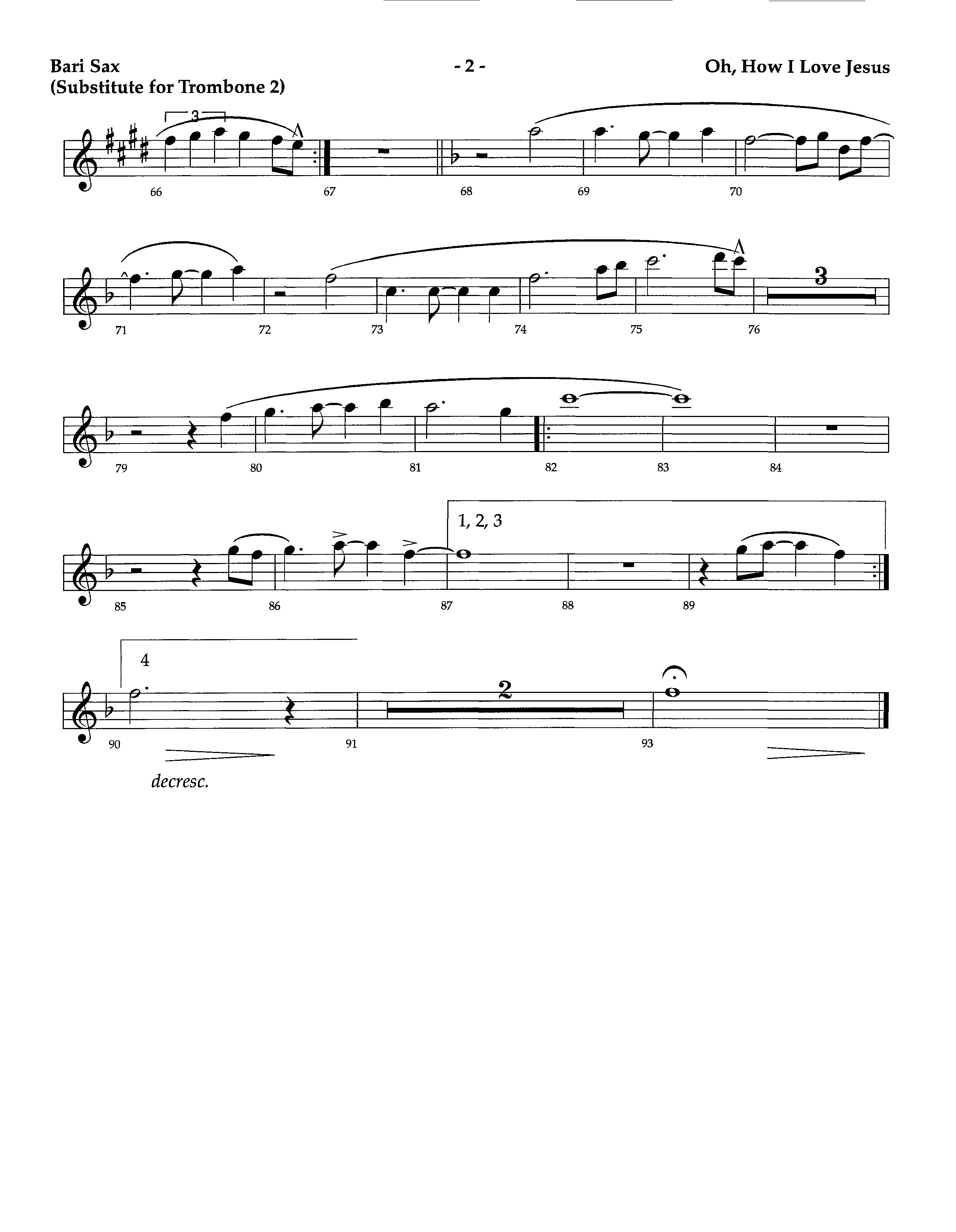 Oh How I Love Jesus (Instrumental) Bari Sax (Lifeway Worship / Arr. Richard Kingsmore)