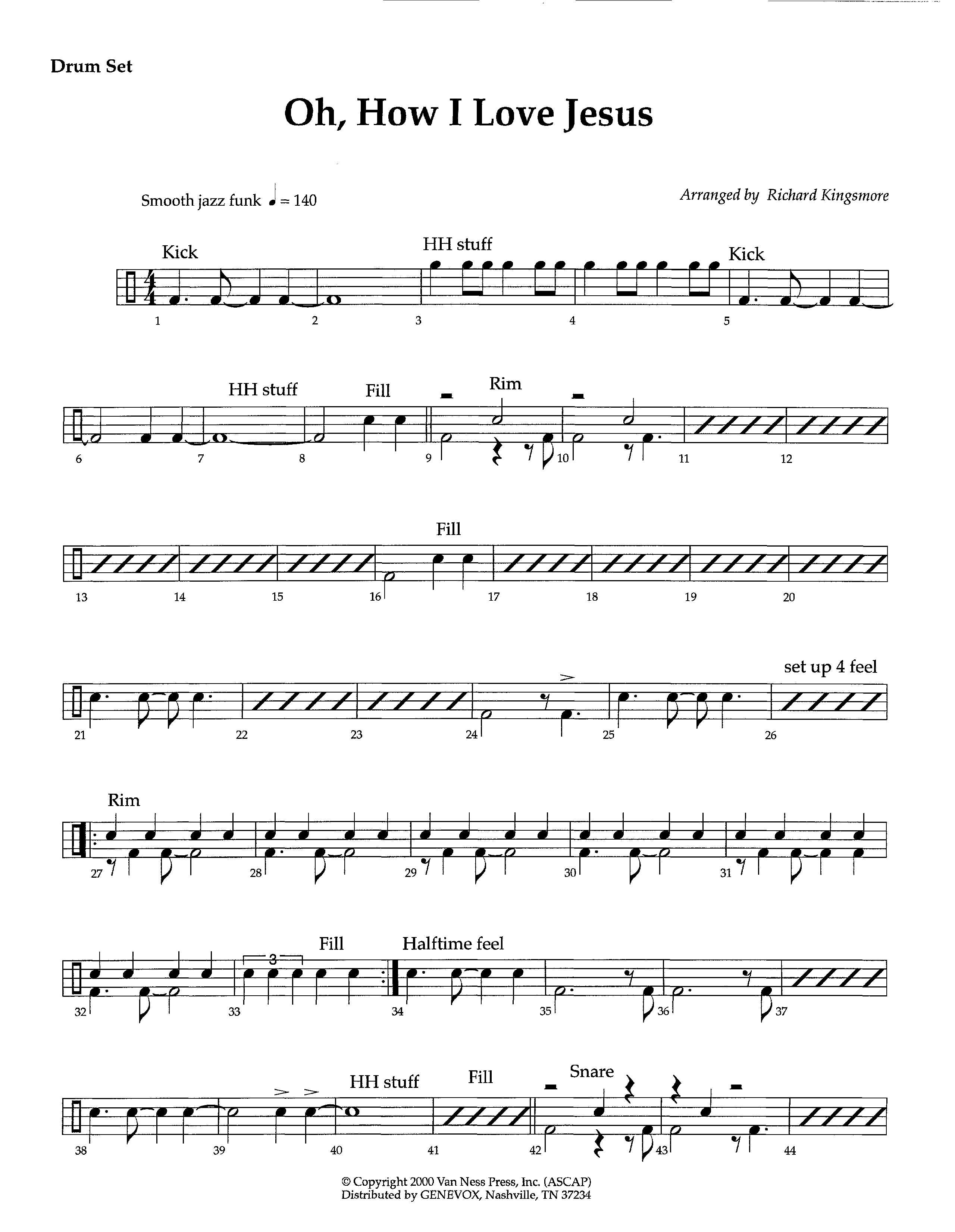 Oh How I Love Jesus (Instrumental) Drum Set (Lifeway Worship / Arr. Richard Kingsmore)