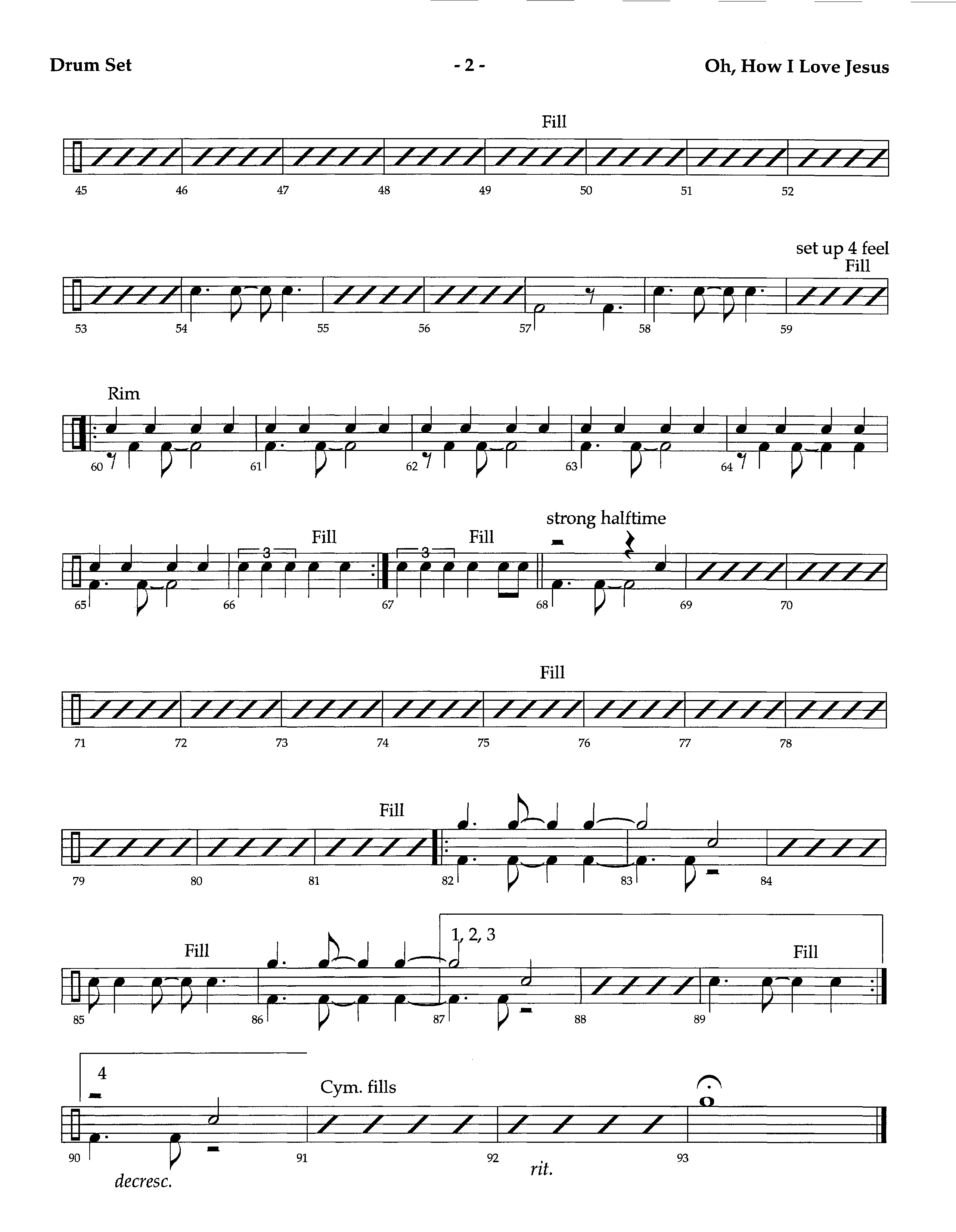 Oh How I Love Jesus (Instrumental) Drum Set (Lifeway Worship / Arr. Richard Kingsmore)