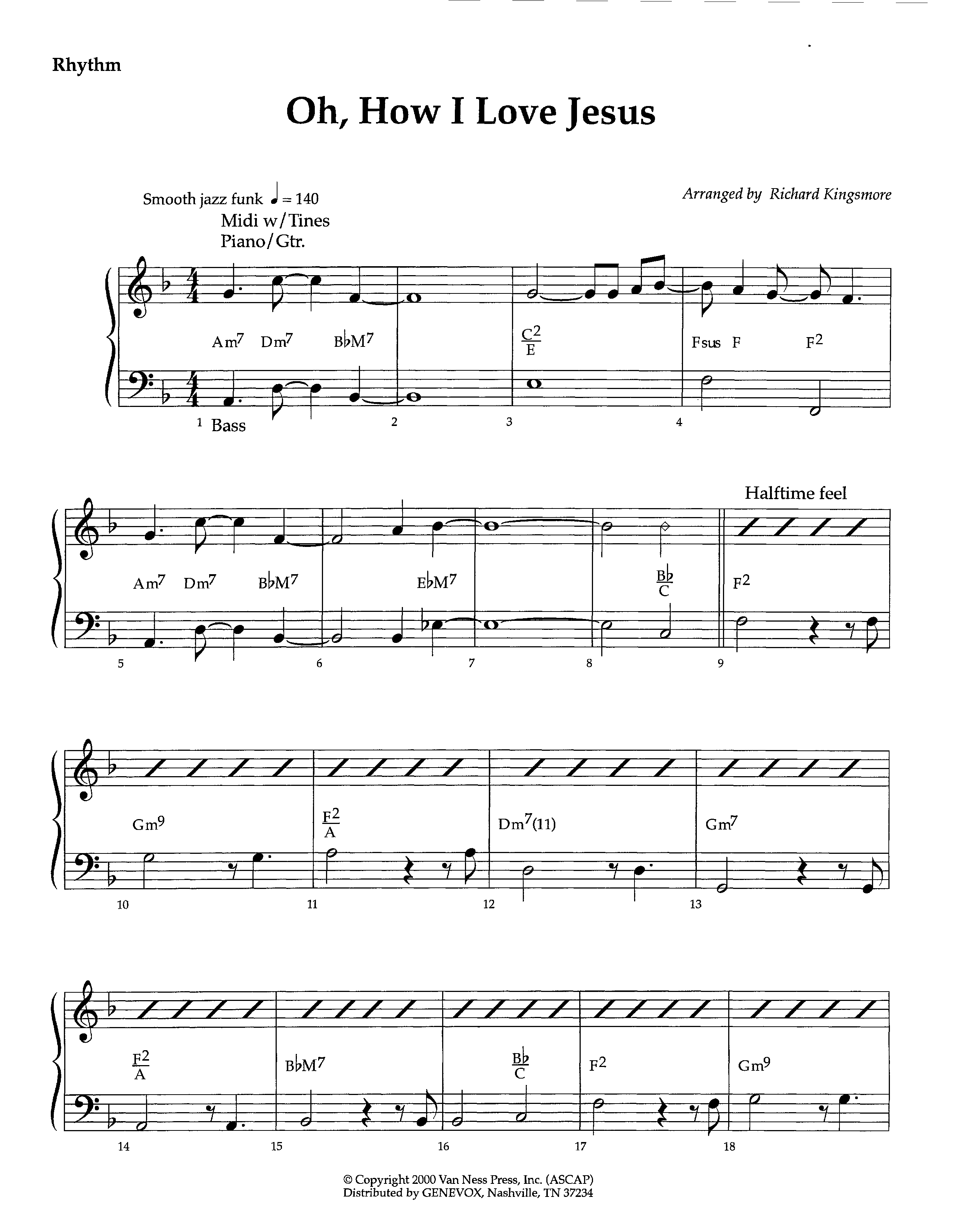Oh How I Love Jesus (Instrumental) Rhythm Chart (Lifeway Worship / Arr. Richard Kingsmore)