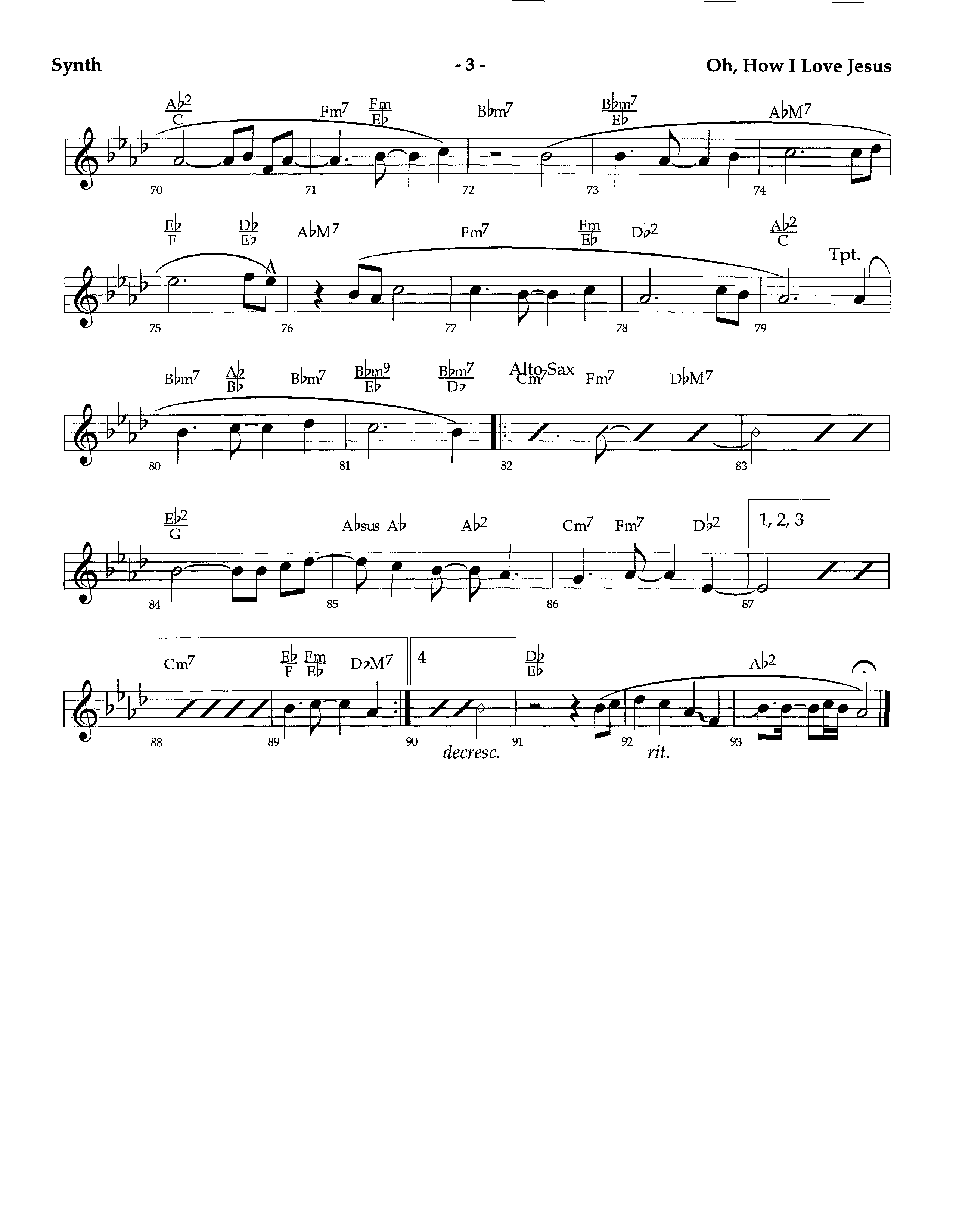 Oh How I Love Jesus (Instrumental) Synth (Lifeway Worship / Arr. Richard Kingsmore)