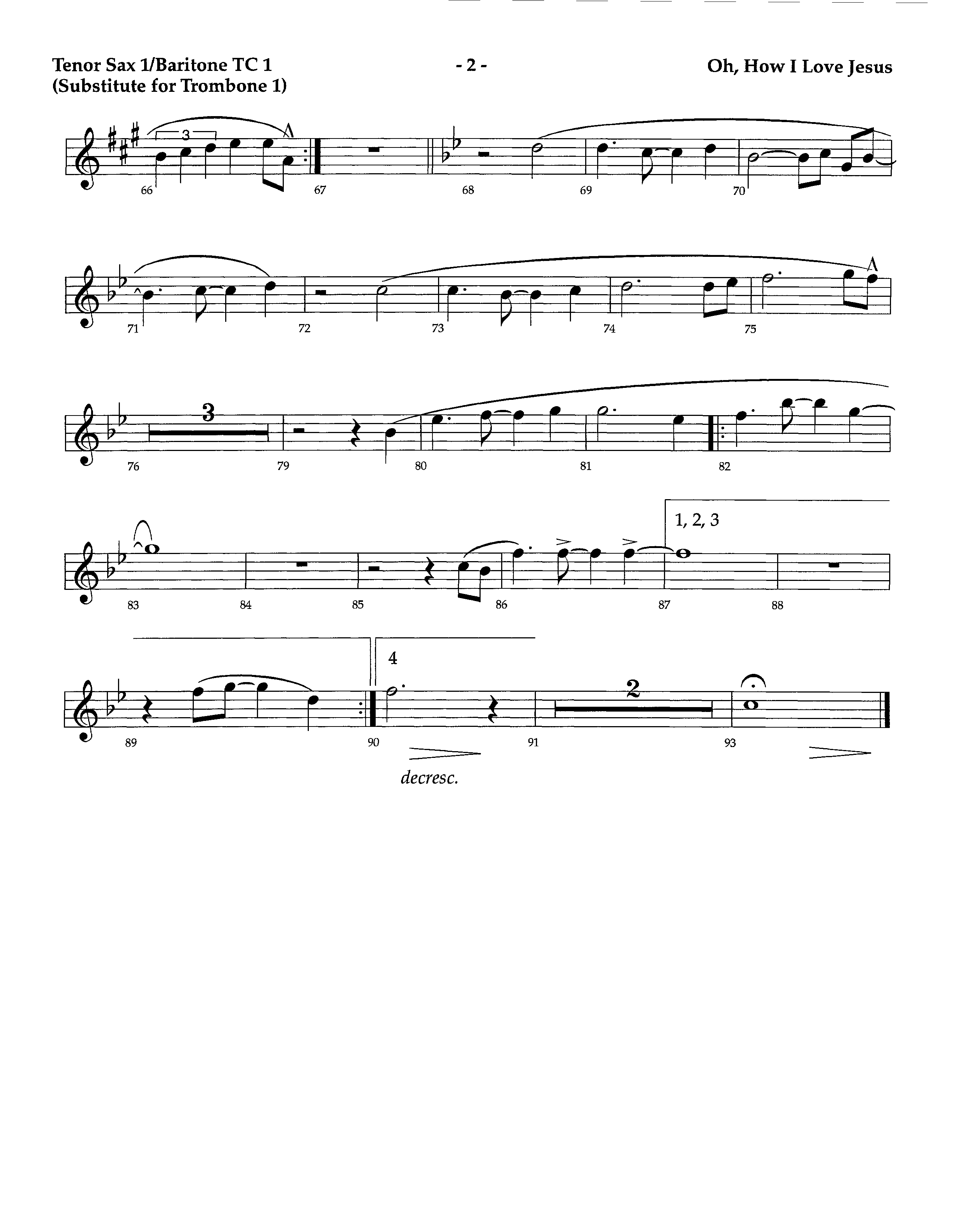 Oh How I Love Jesus (Instrumental) Tenor Sax/Baritone T.C. (Lifeway Worship / Arr. Richard Kingsmore)