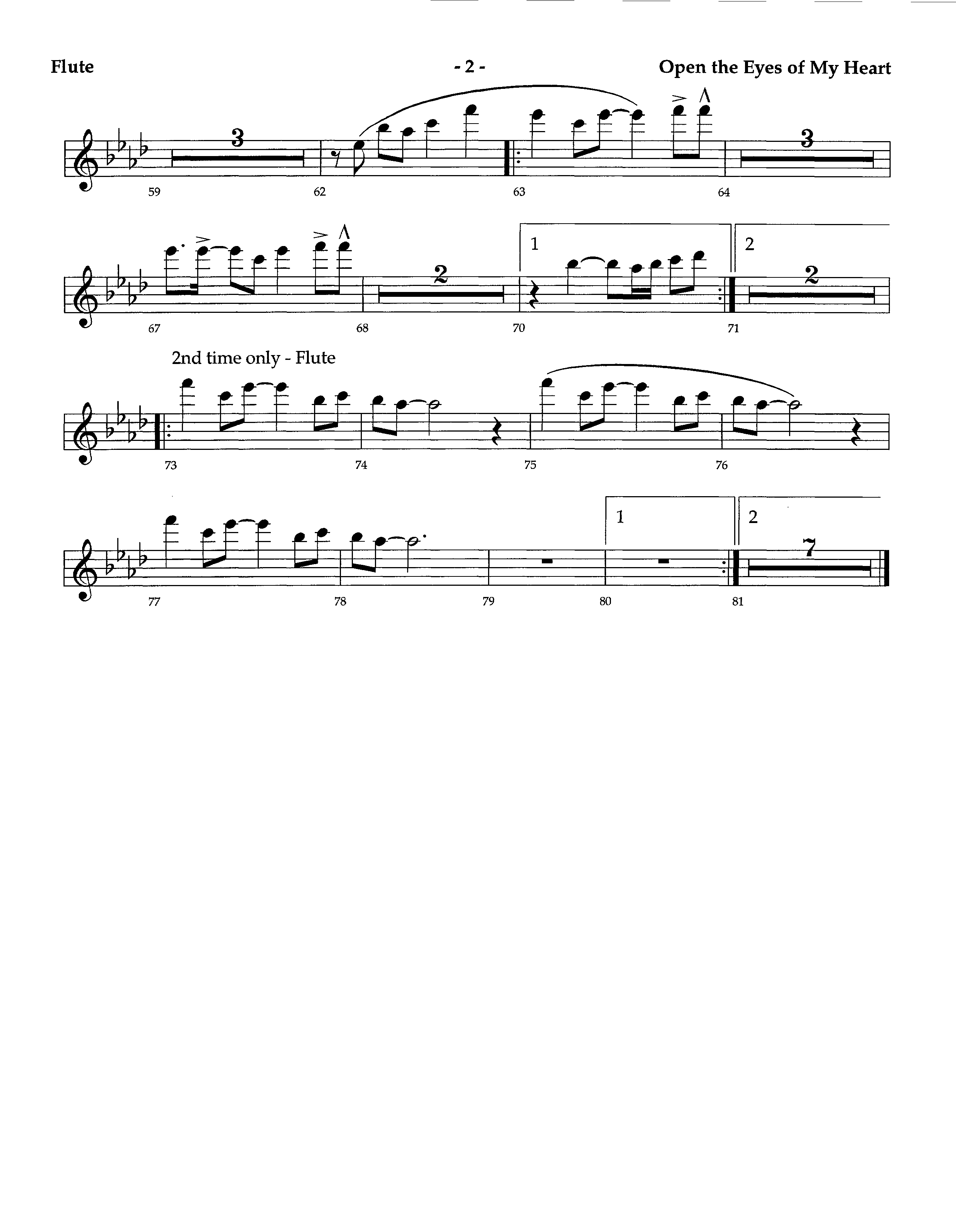 Open The Eyes Of My Heart (Instrumental) Flute (Lifeway Worship / Arr. Richard Kingsmore)