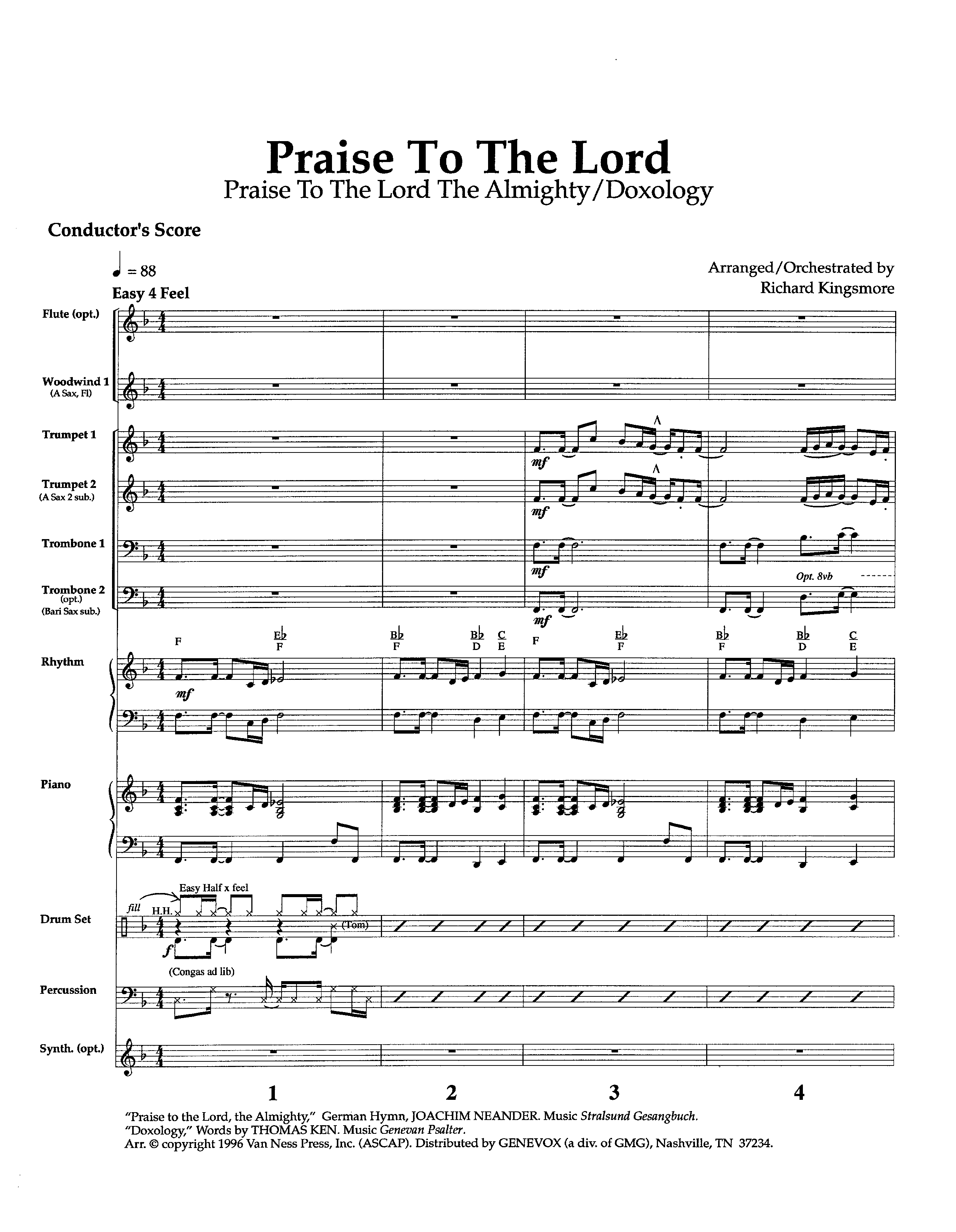 Praise To The Lord (Instrumental) Orchestration (Arr. Richard Kingsmore / Lifeway Worship)