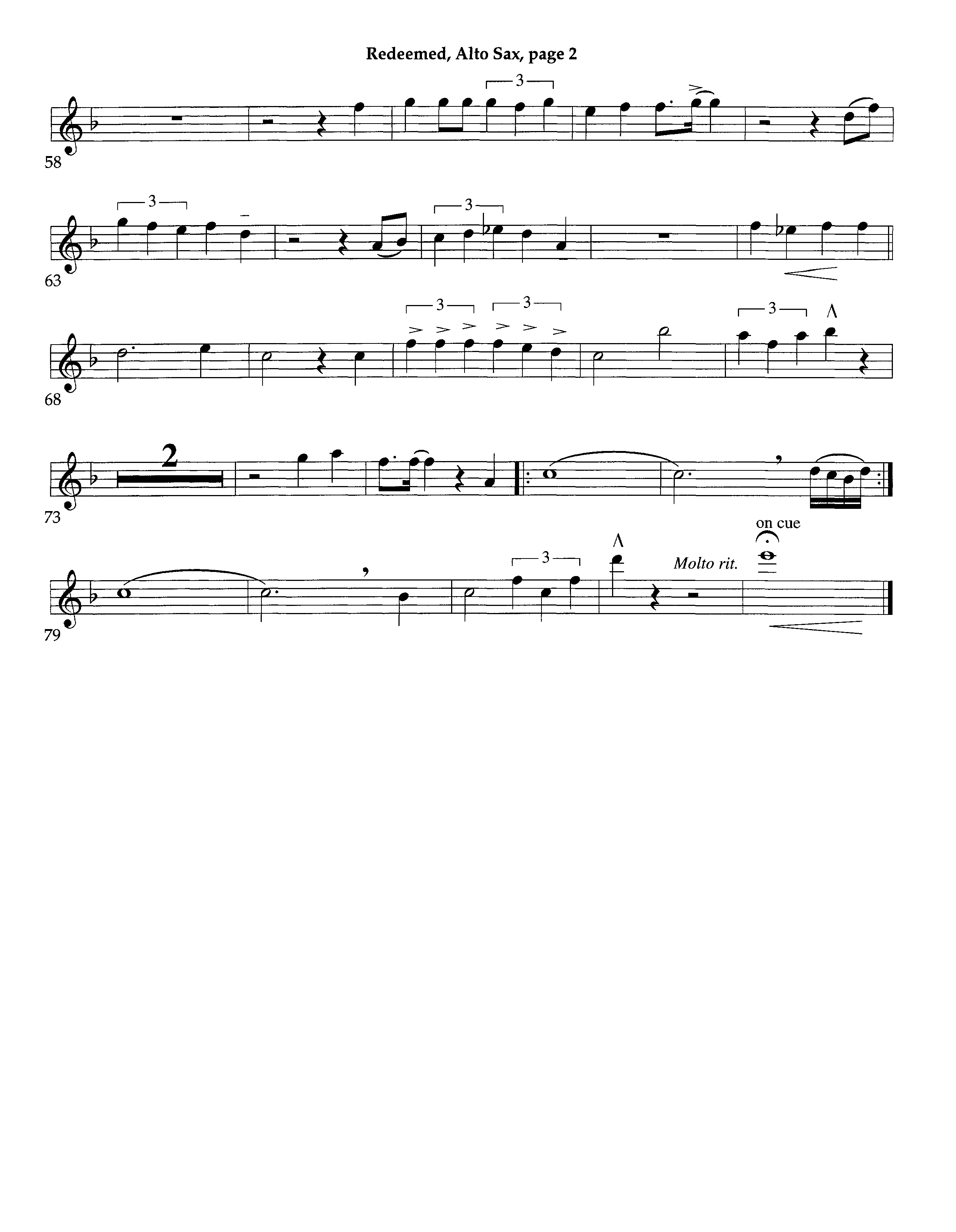 Redeemed (Instrumental) Alto Sax (Lifeway Worship / Arr. Richard Kingsmore)