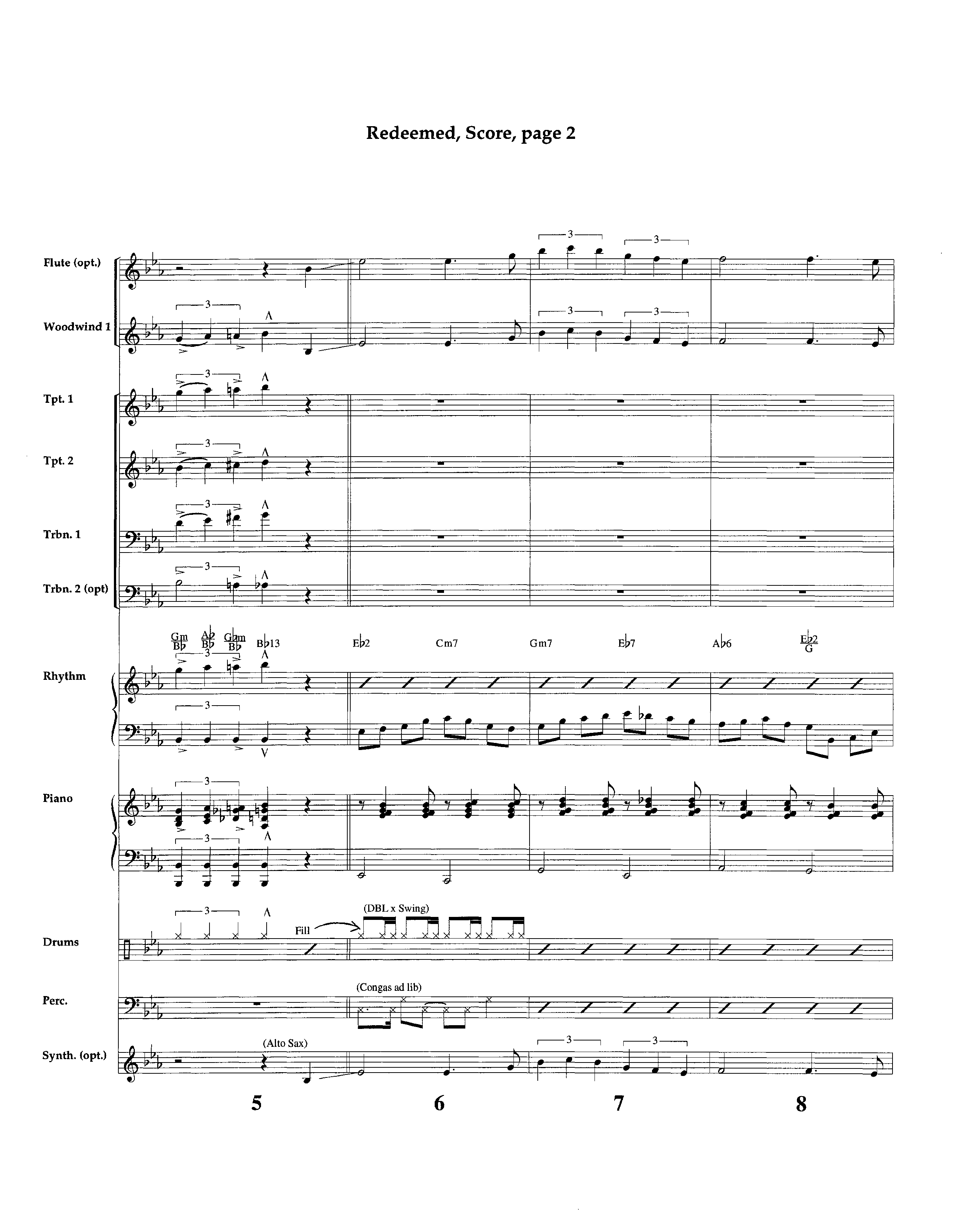 Redeemed (Instrumental) Conductor's Score (Lifeway Worship / Arr. Richard Kingsmore)