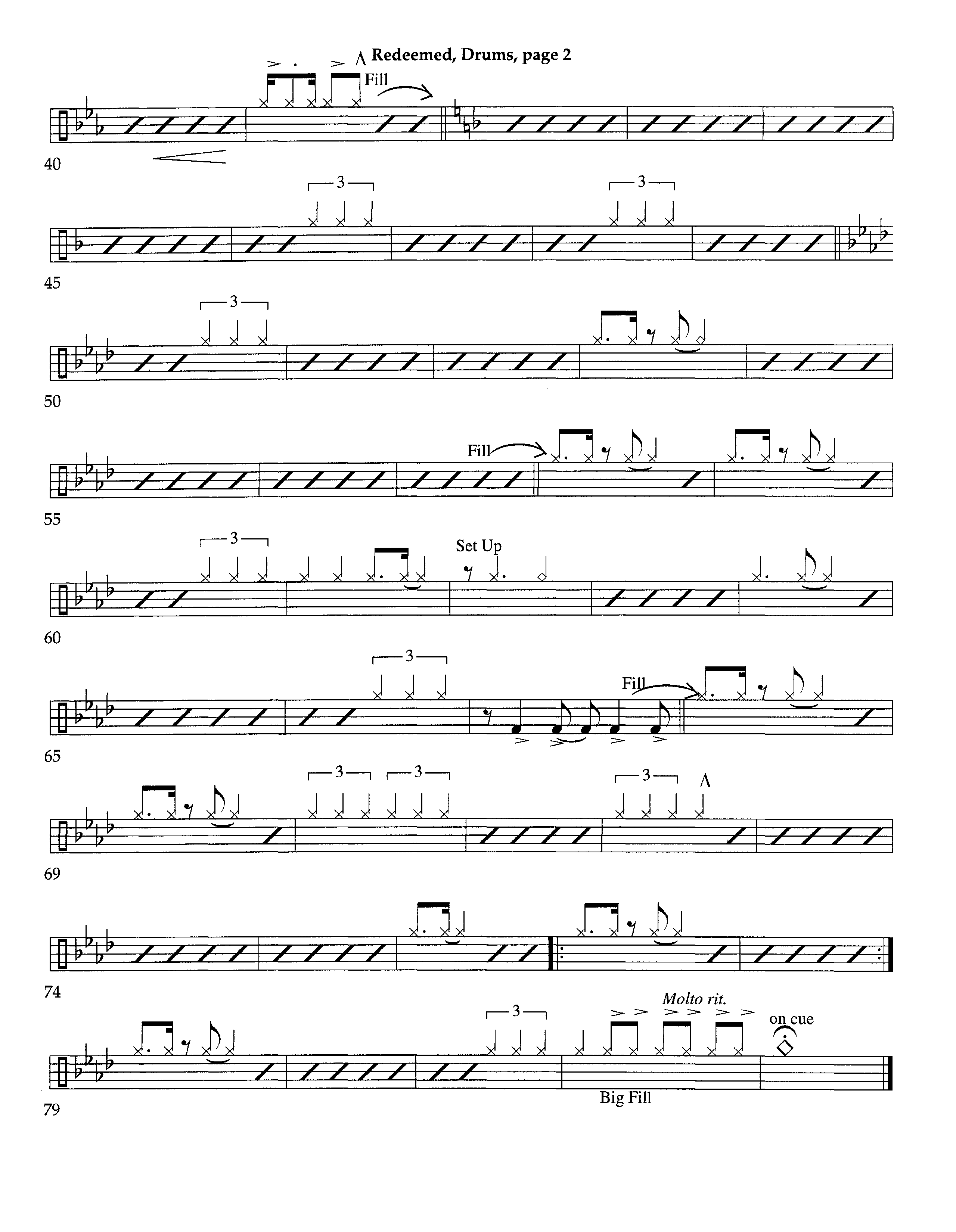 Redeemed (Instrumental) Drum Set (Lifeway Worship / Arr. Richard Kingsmore)