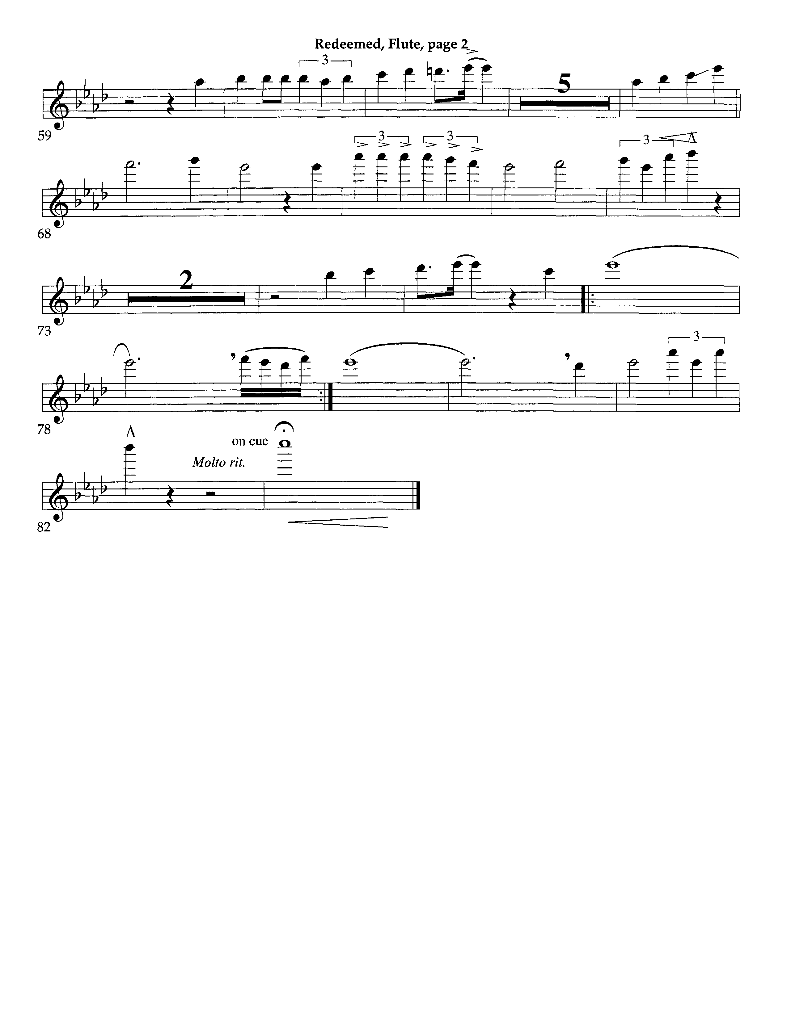 Redeemed (Instrumental) Flute (Lifeway Worship / Arr. Richard Kingsmore)
