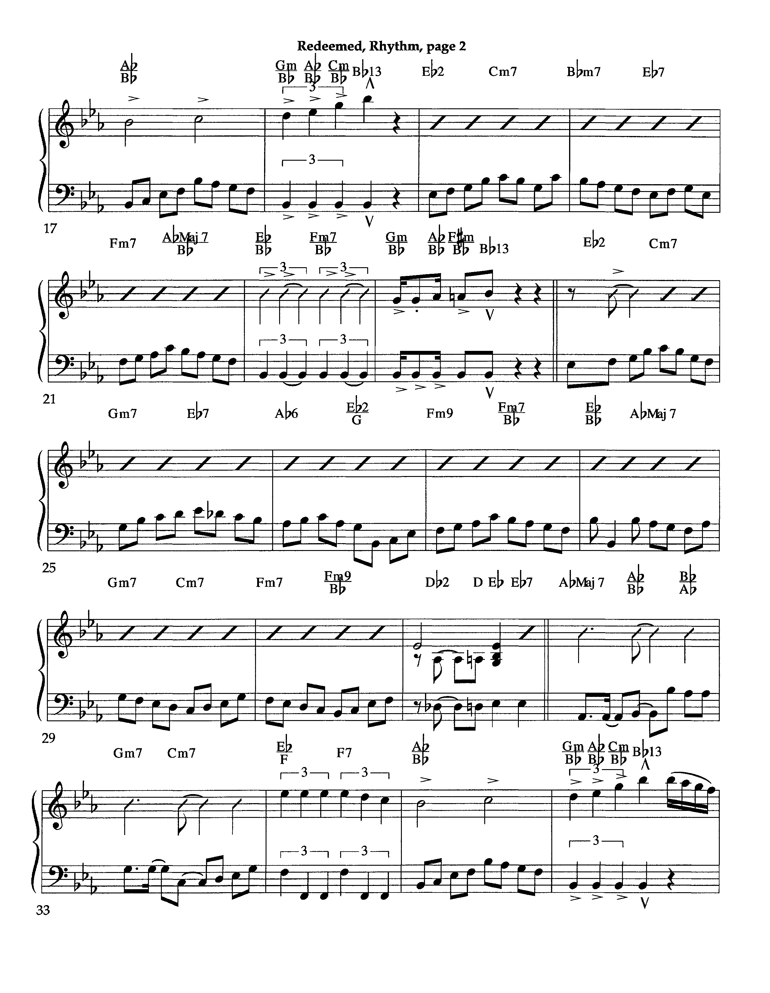 Redeemed (Instrumental) Rhythm Chart (Lifeway Worship / Arr. Richard Kingsmore)