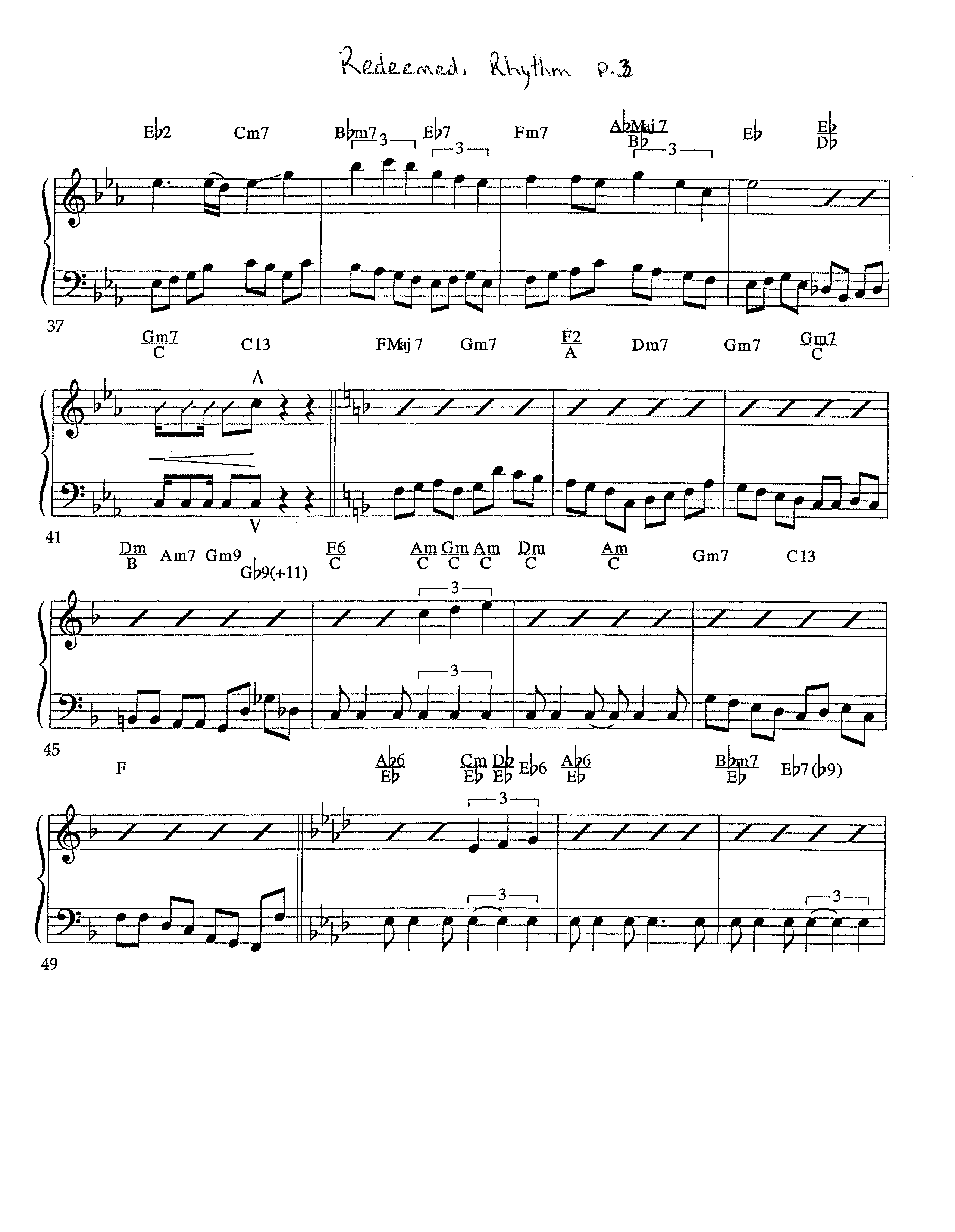 Redeemed (Instrumental) Rhythm Chart (Lifeway Worship / Arr. Richard Kingsmore)