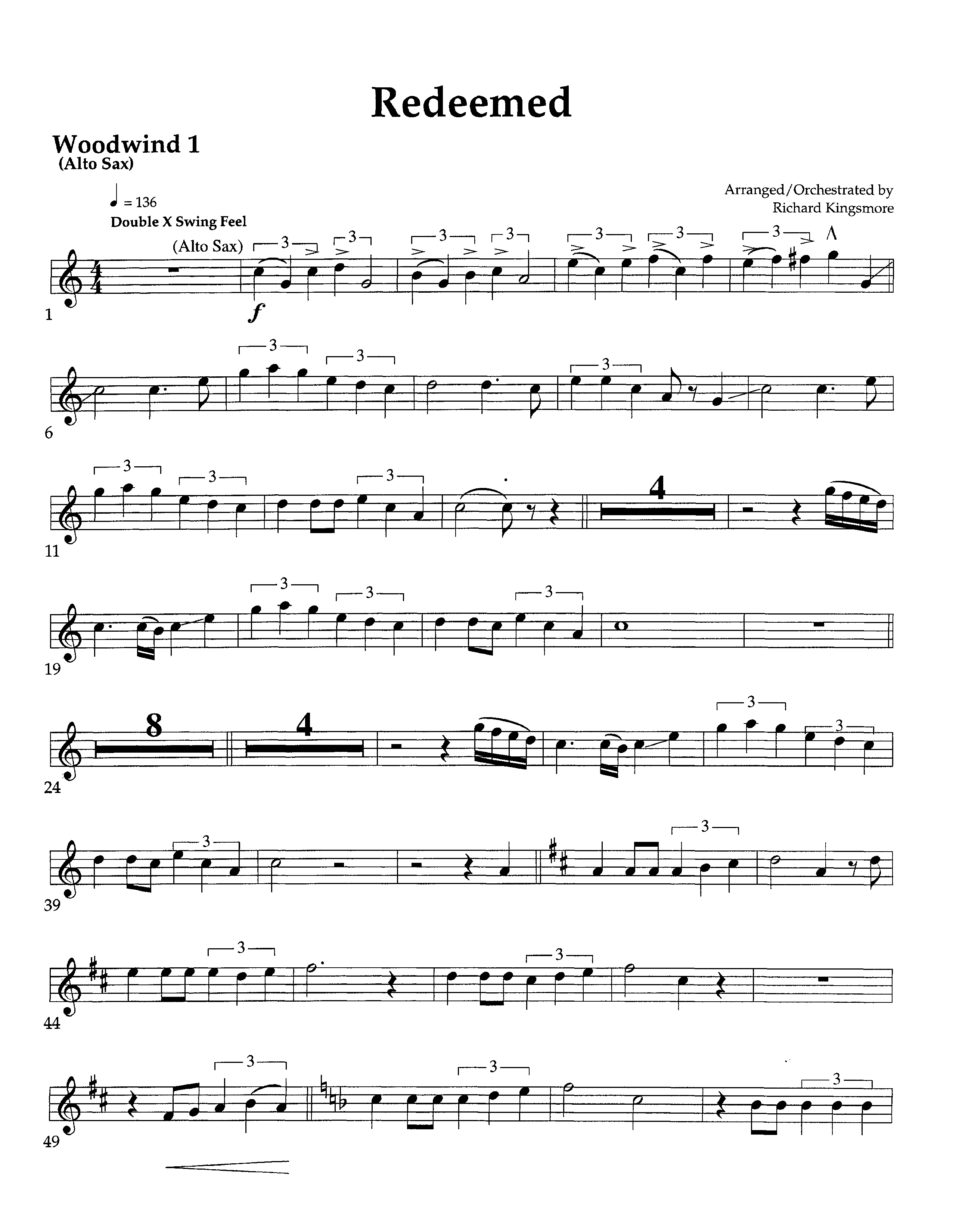 Redeemed (Instrumental) Winds (Lifeway Worship / Arr. Richard Kingsmore)