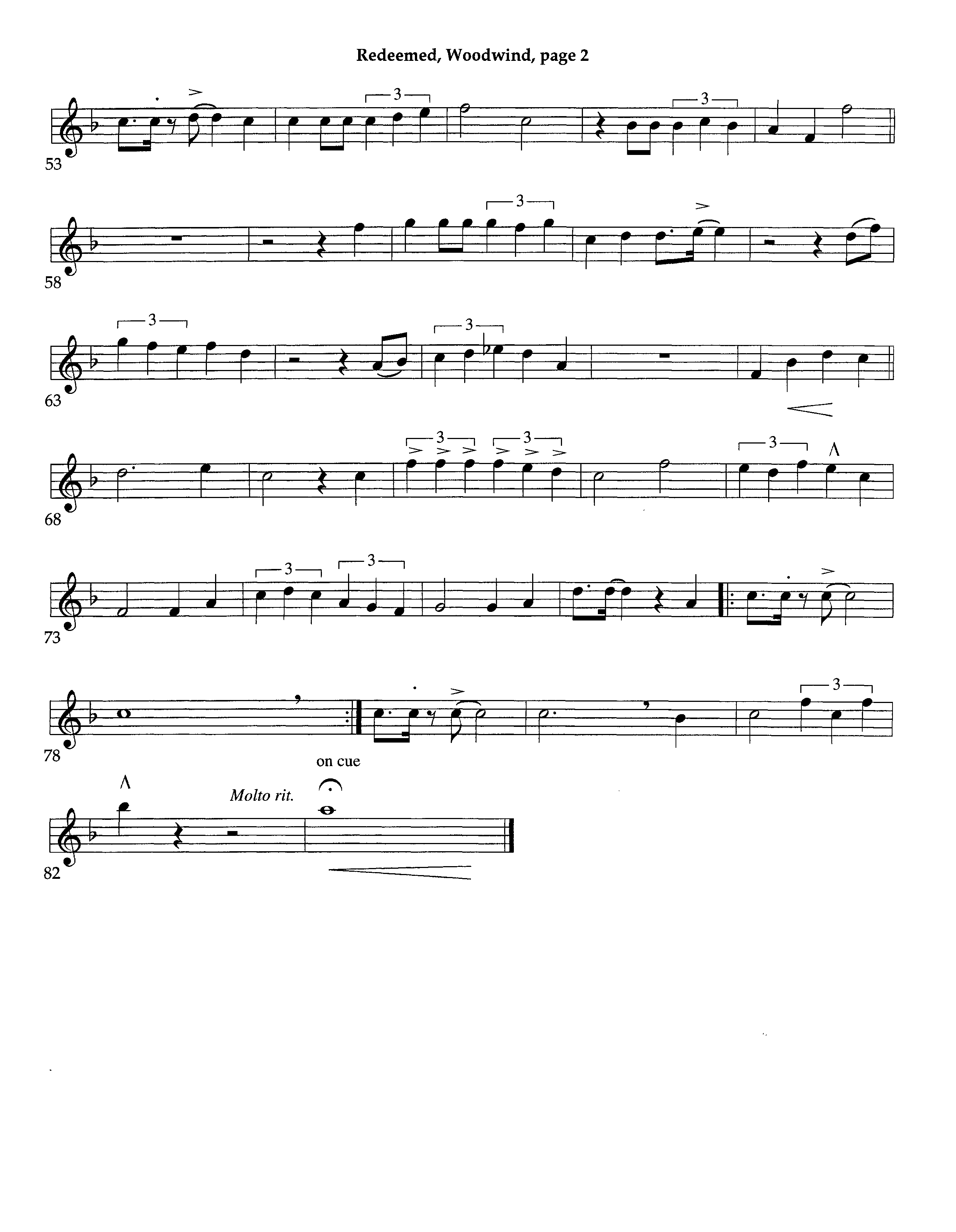 Redeemed (Instrumental) Winds (Lifeway Worship / Arr. Richard Kingsmore)