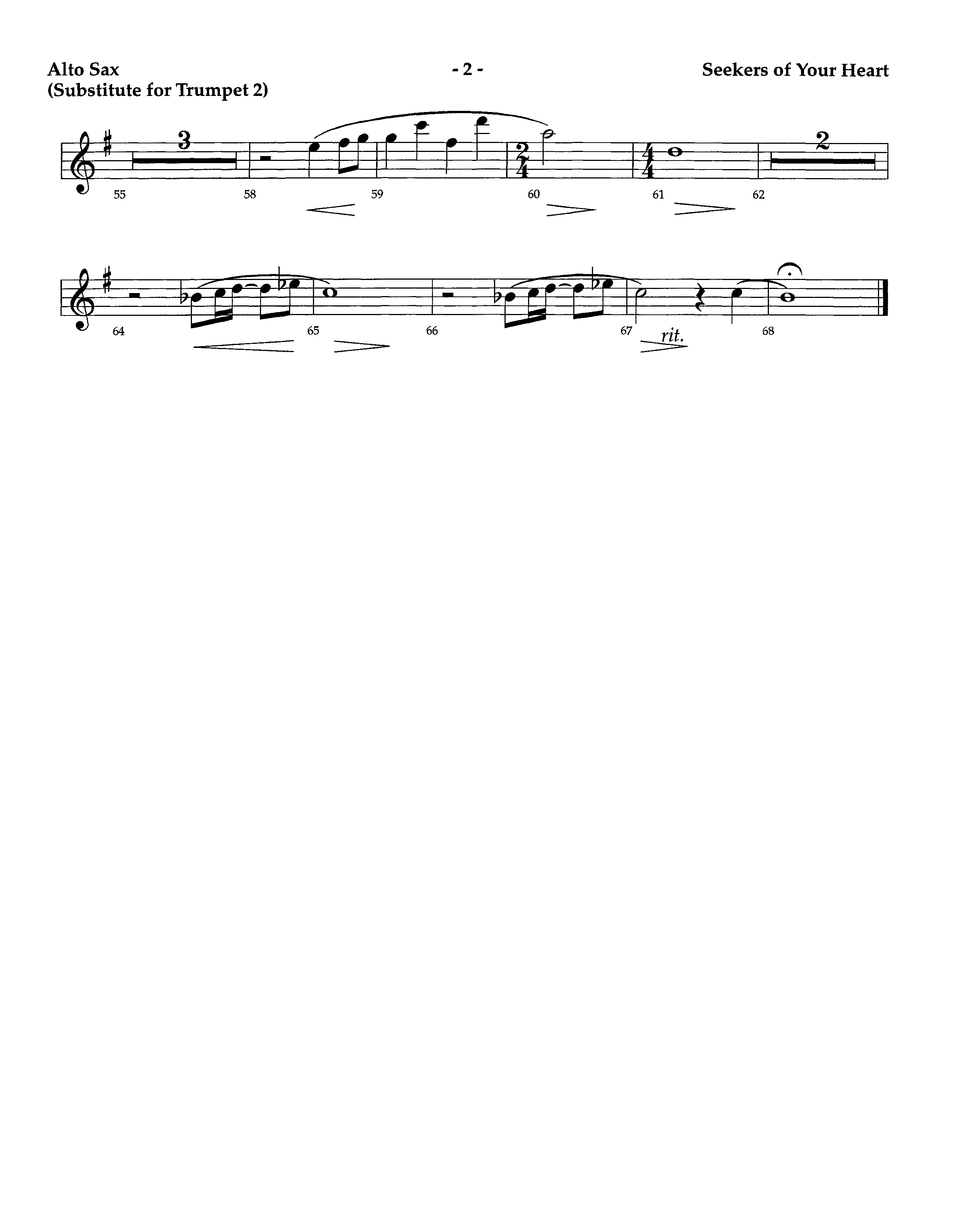 Seekers Of Your Heart (Instrumental) Alto Sax (Lifeway Worship / Arr. Richard Kingsmore)