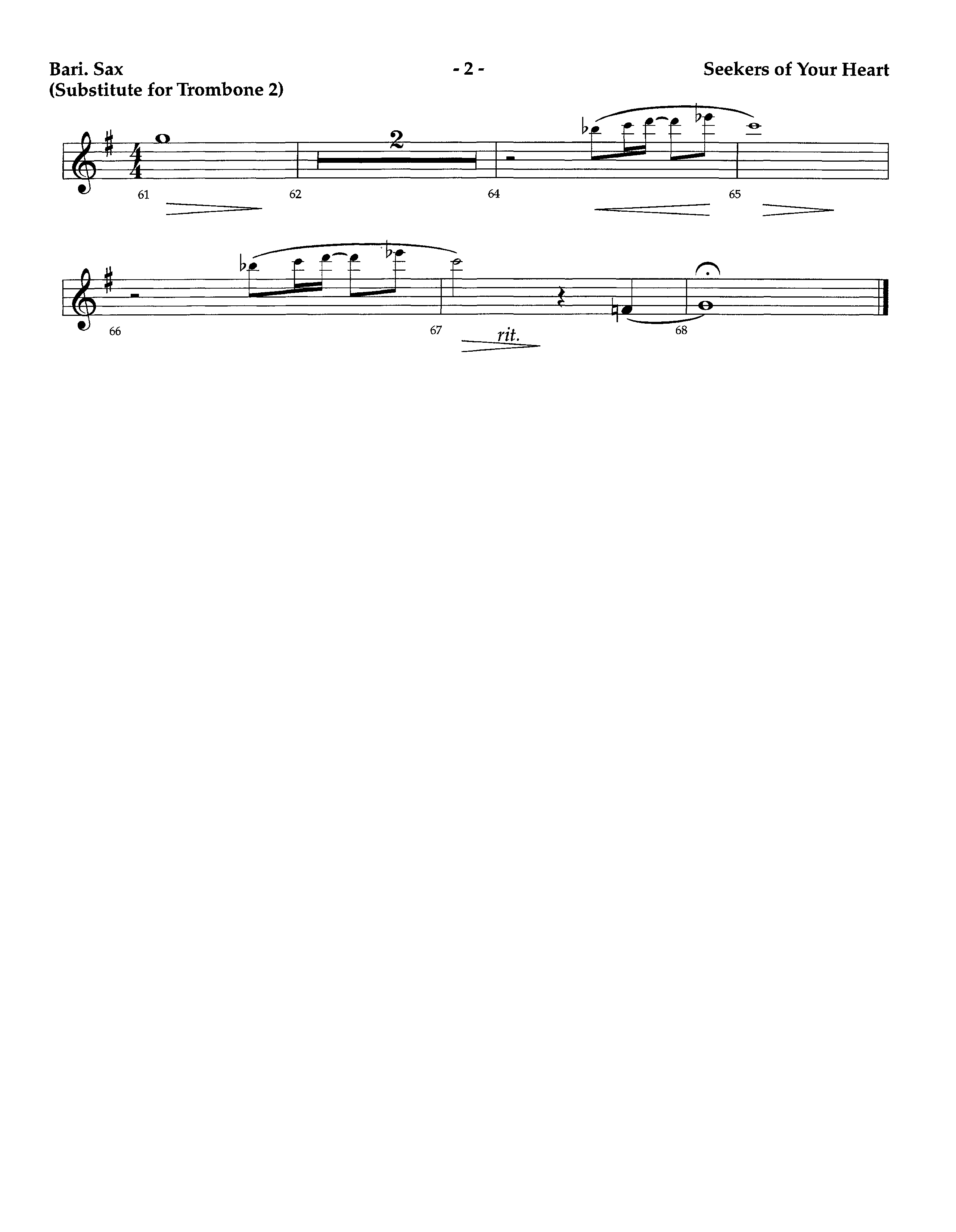 Seekers Of Your Heart (Instrumental) Bari Sax (Lifeway Worship / Arr. Richard Kingsmore)