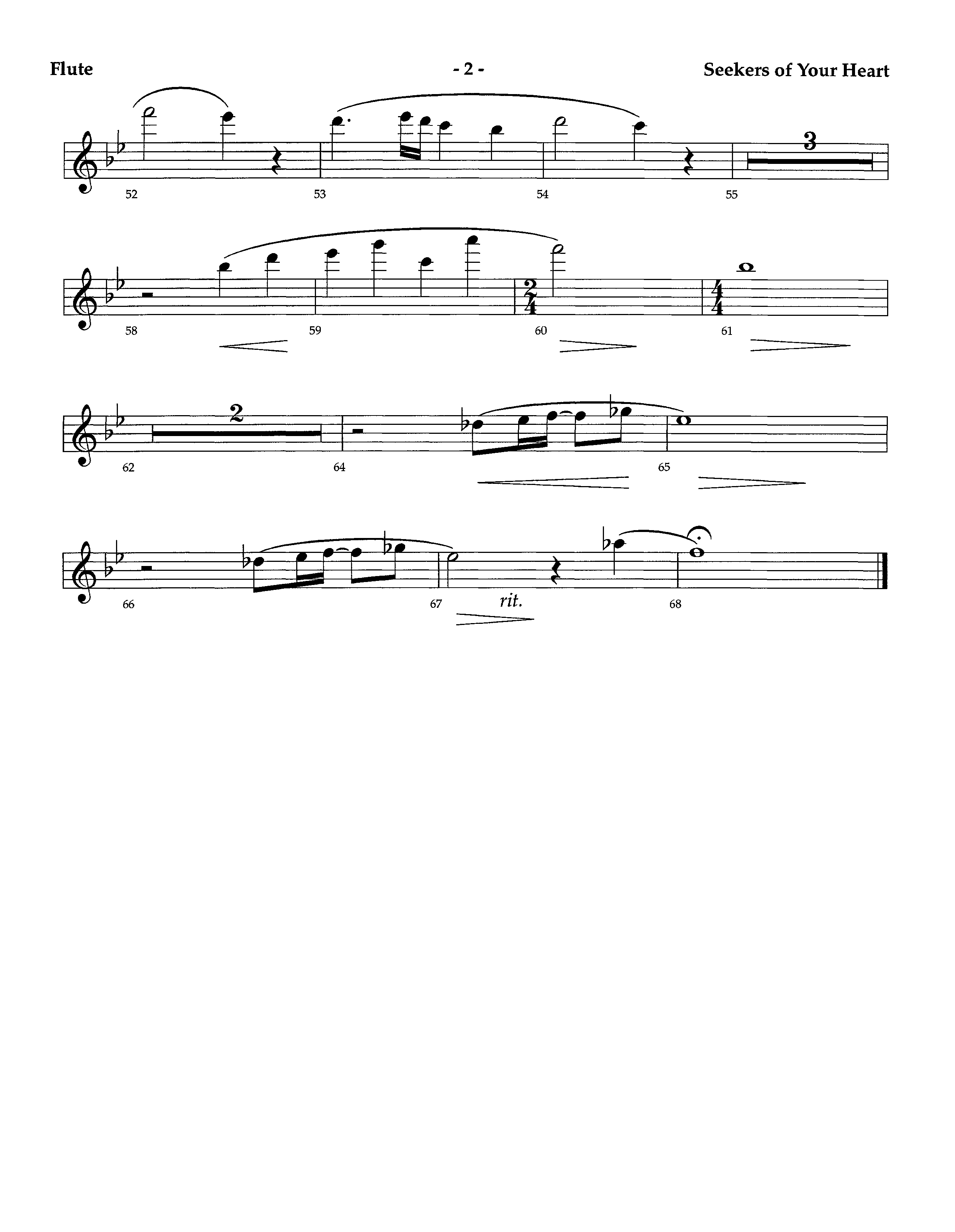 Seekers Of Your Heart (Instrumental) Flute (Lifeway Worship / Arr. Richard Kingsmore)