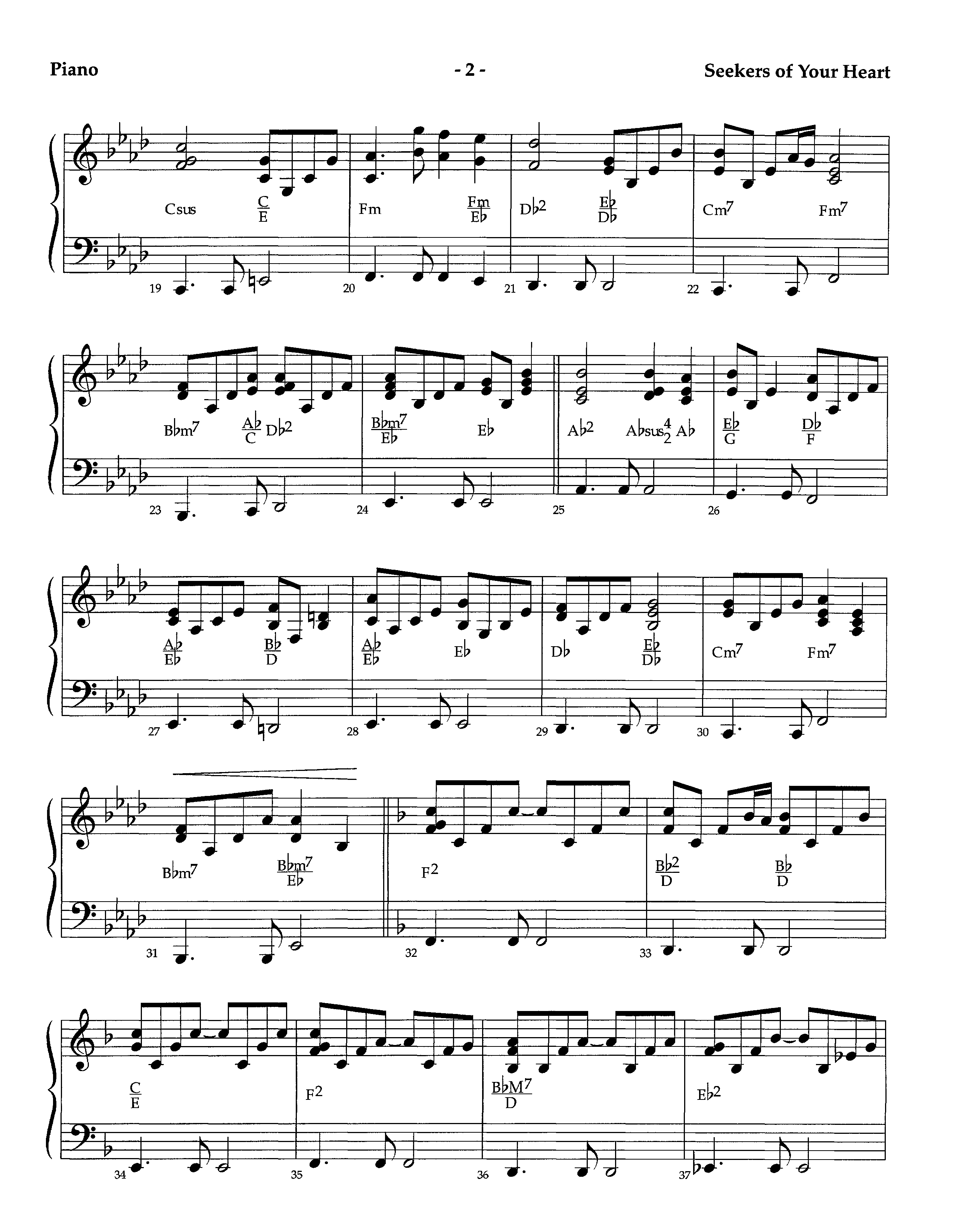 Seekers Of Your Heart (Instrumental) Piano Sheet (Lifeway Worship / Arr. Richard Kingsmore)