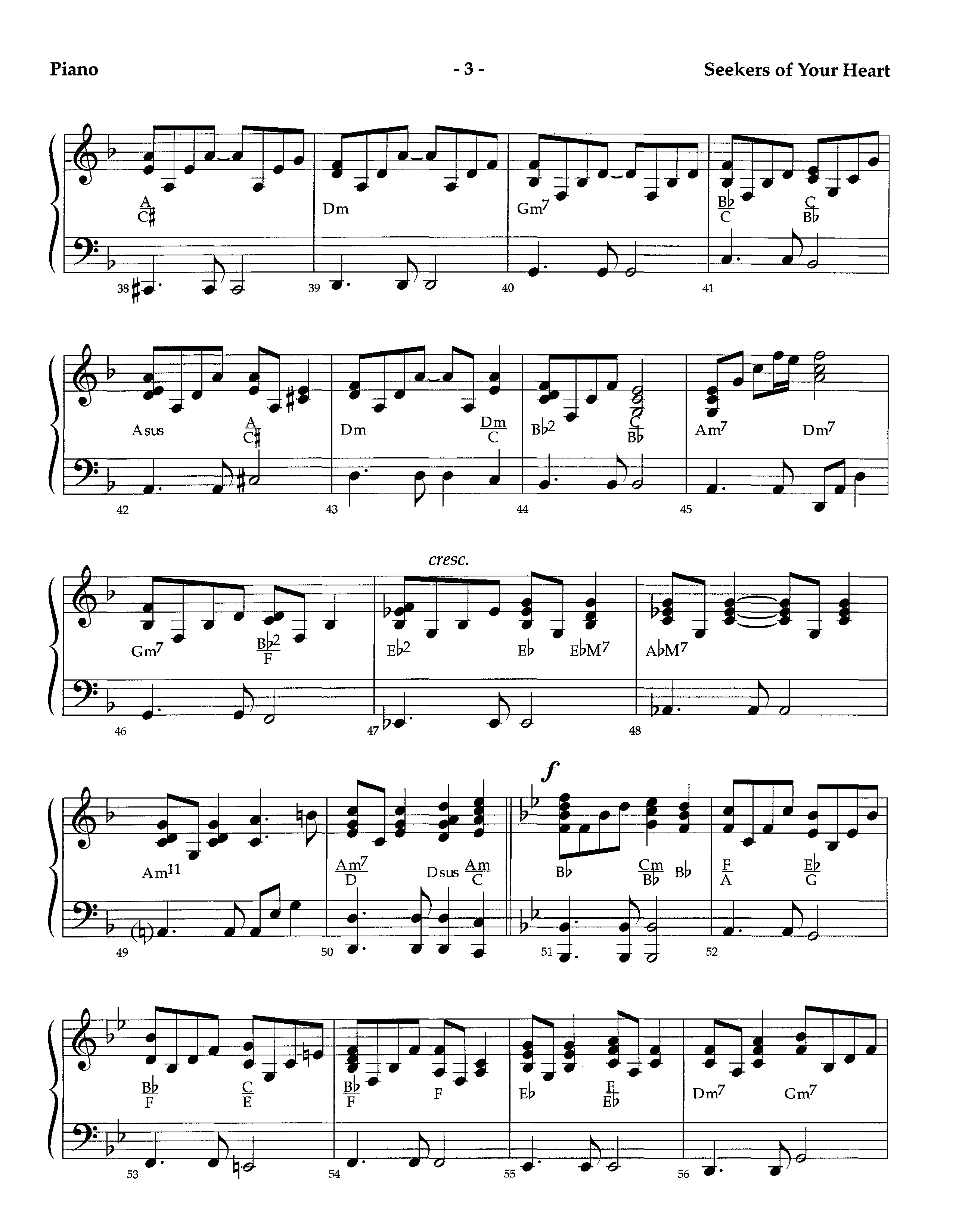 Seekers Of Your Heart (Instrumental) Piano Sheet (Lifeway Worship / Arr. Richard Kingsmore)
