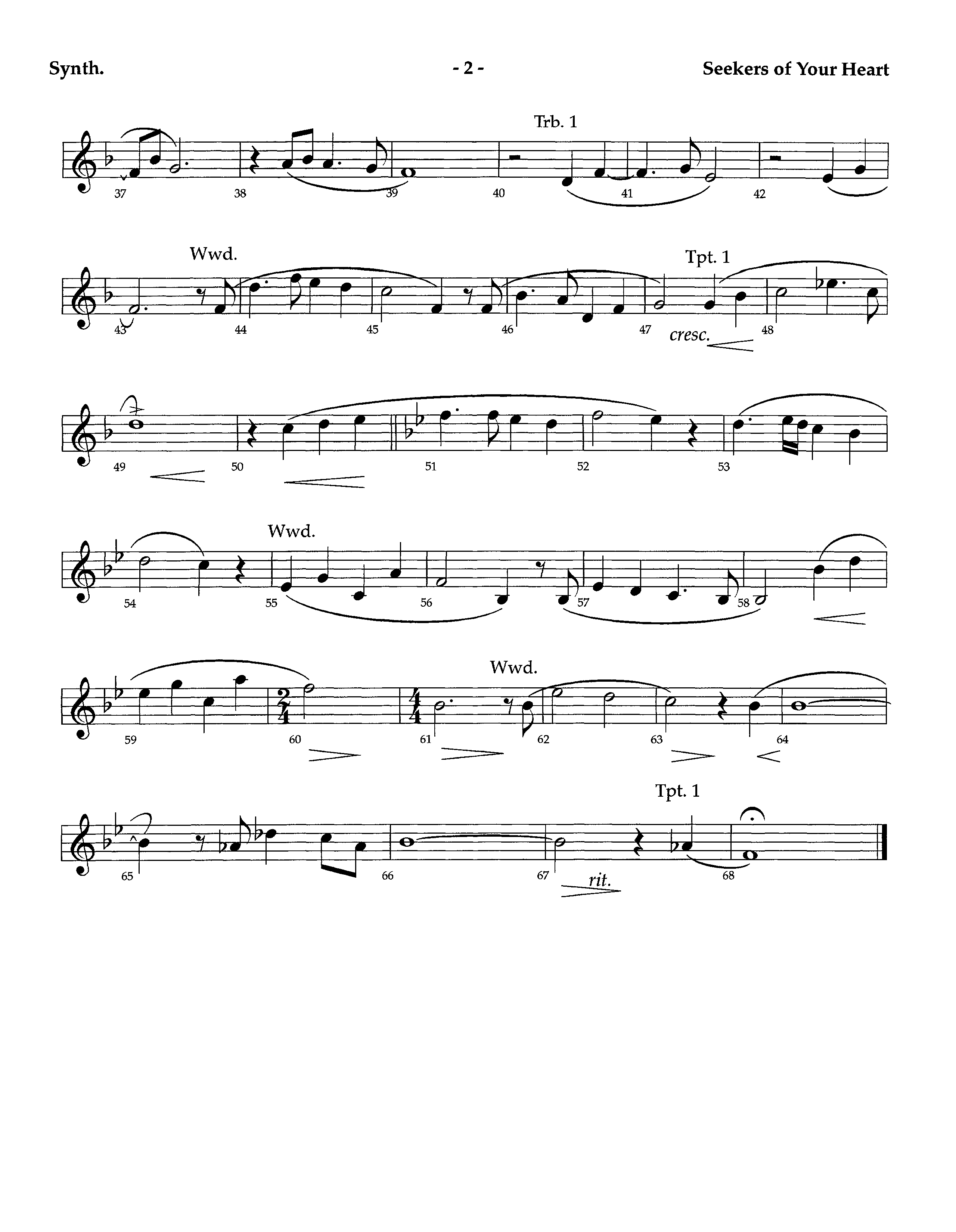 Seekers Of Your Heart (Instrumental) Synth (Lifeway Worship / Arr. Richard Kingsmore)