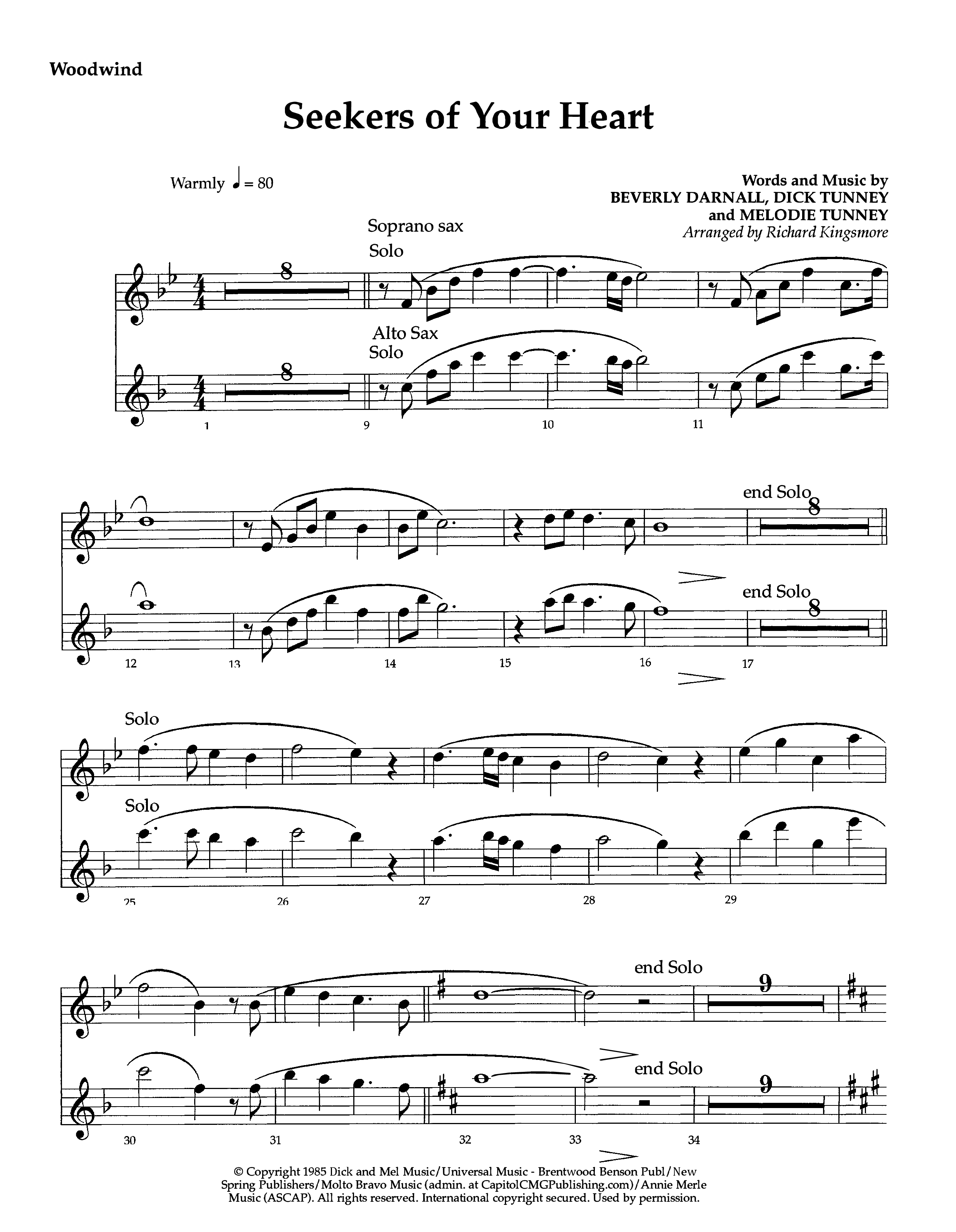 Seekers Of Your Heart (Instrumental) Winds (Lifeway Worship / Arr. Richard Kingsmore)